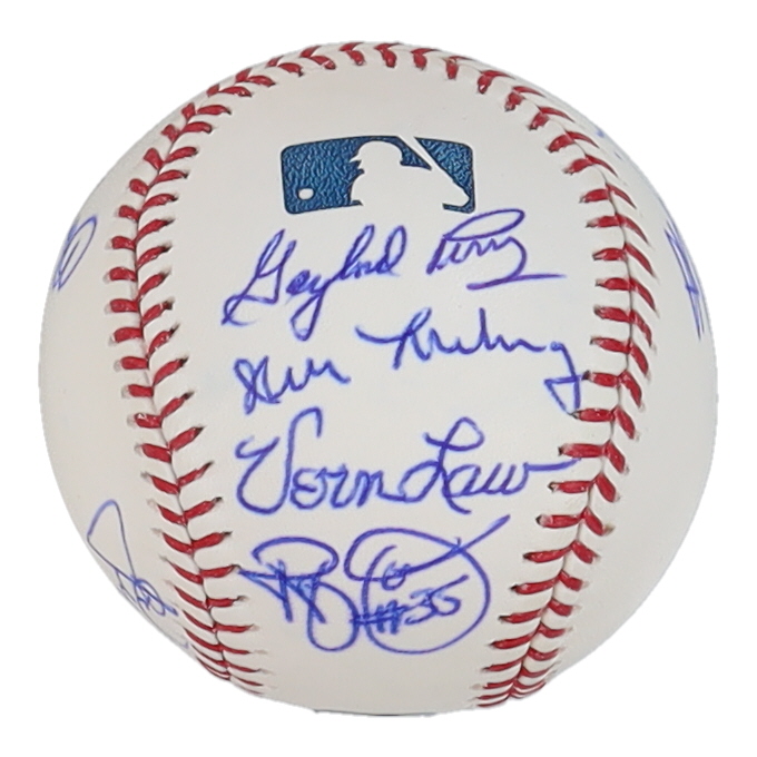 Cy Young Winners Signed OML Baseball with (11) Gaylord Perry, Mike McCormick, Jim Perry, Randy Jones, Jack McDowell (JPS&RSP) at PristineAuction.com Cy Young Winners Signed OML Baseball with (11) Gaylord Perry, Mike McCormick, Jim Perry, Randy Jones, Jack McDowell (JPS&RSP) at PristineAuction.com