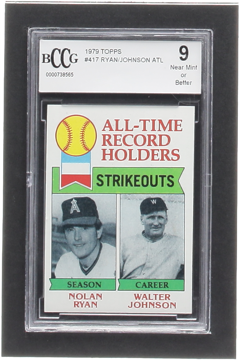 Nolan Ryan DP / Walter Johnson 1979 Topps #417 (BCCG 10) at PristineAuction.com Nolan Ryan DP / Walter Johnson 1979 Topps #417 (BCCG 10) at PristineAuction.com