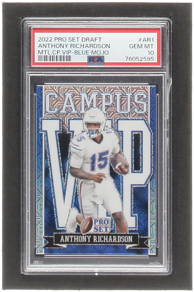 Anthony Richardson 2022 Leaf Pro Set Draft Metal Campus VIP Blue Mojo #VIPAR1 RC (PSA 10) at PristineAuction.com Anthony Richardson 2022 Leaf Pro Set Draft Metal Campus VIP Blue Mojo #VIPAR1 RC (PSA 10) at PristineAuction.com