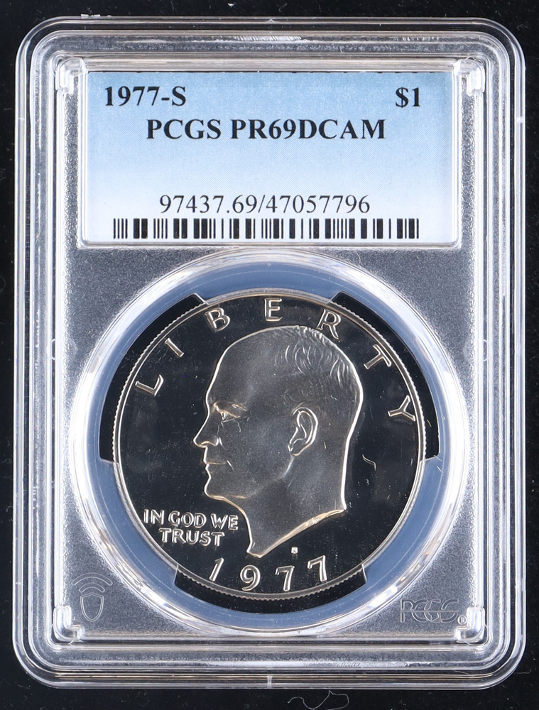 1977-S Eisenhower Silver Dollar (PCGS PR69DCAM) at PristineAuction.com 1977-S Eisenhower Silver Dollar (PCGS PR69DCAM) at PristineAuction.com