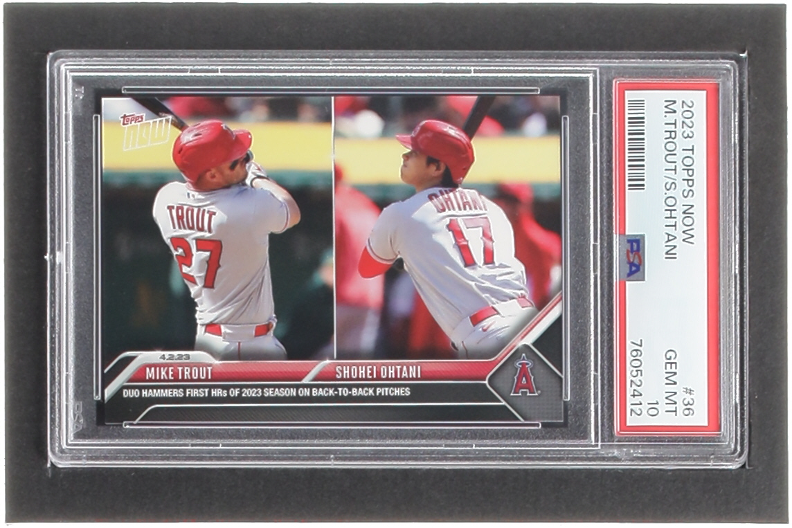 Mike Trout / Shohei Ohtani 2023 Topps Now #36 (PSA 10) at PristineAuction.com Mike Trout / Shohei Ohtani 2023 Topps Now #36 (PSA 10) at PristineAuction.com