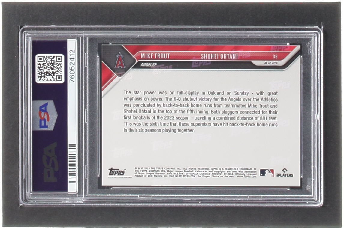 Mike Trout / Shohei Ohtani 2023 Topps Now #36 (PSA 10) at PristineAuction.com Mike Trout / Shohei Ohtani 2023 Topps Now #36 (PSA 10) at PristineAuction.com