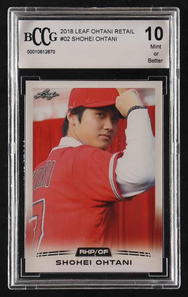 Shohei Ohtani 2018 Leaf Ohtani Retail #02 RC (BCCG 10) at PristineAuction.com Shohei Ohtani 2018 Leaf Ohtani Retail #02 RC (BCCG 10) at PristineAuction.com