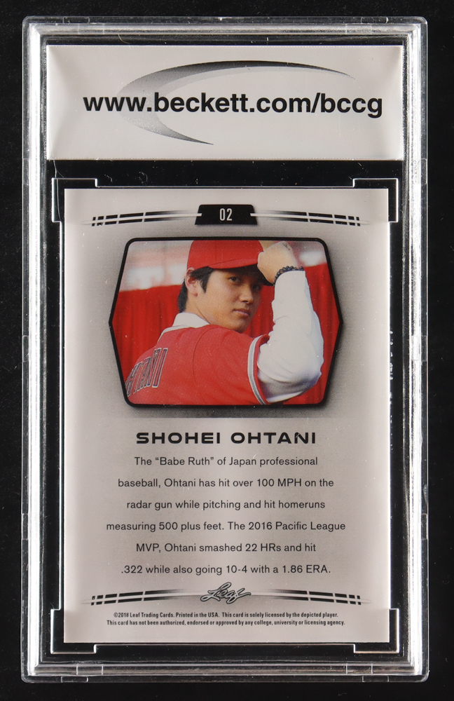 Shohei Ohtani 2018 Leaf Ohtani Retail #02 RC (BCCG 10) at PristineAuction.com Shohei Ohtani 2018 Leaf Ohtani Retail #02 RC (BCCG 10) at PristineAuction.com