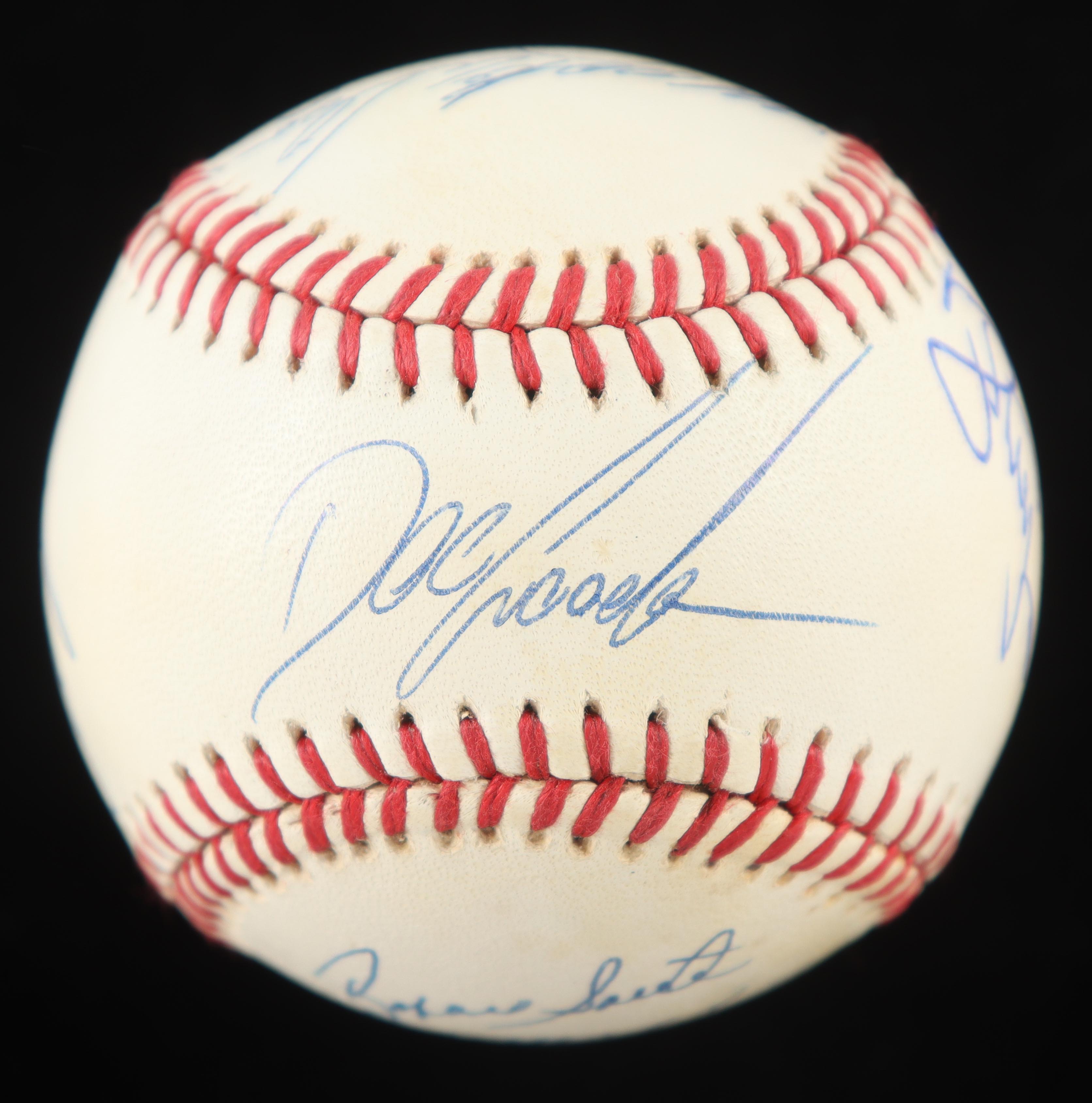 1986 Mets Reunion ONL Baseball Signed By (11) with Darryl Strawberry, Dwight Gooden, Davey Johnson (PSA) at PristineAuction.com 1986 Mets Reunion ONL Baseball Signed By (11) with Darryl Strawberry, Dwight Gooden, Davey Johnson (PSA) at PristineAuction.com