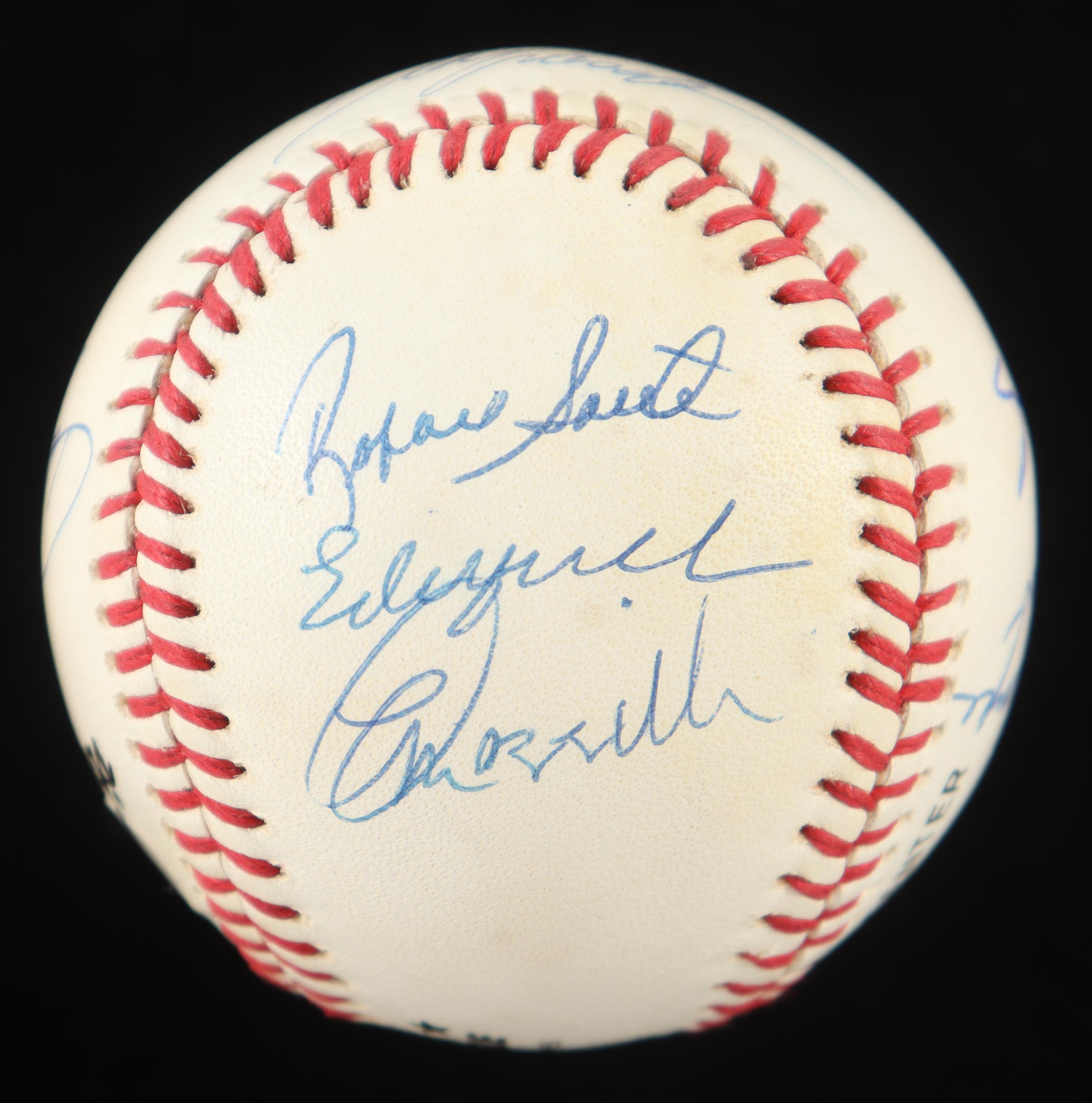 1986 Mets Reunion ONL Baseball Signed By (11) with Darryl Strawberry, Dwight Gooden, Davey Johnson (PSA) at PristineAuction.com 1986 Mets Reunion ONL Baseball Signed By (11) with Darryl Strawberry, Dwight Gooden, Davey Johnson (PSA) at PristineAuction.com