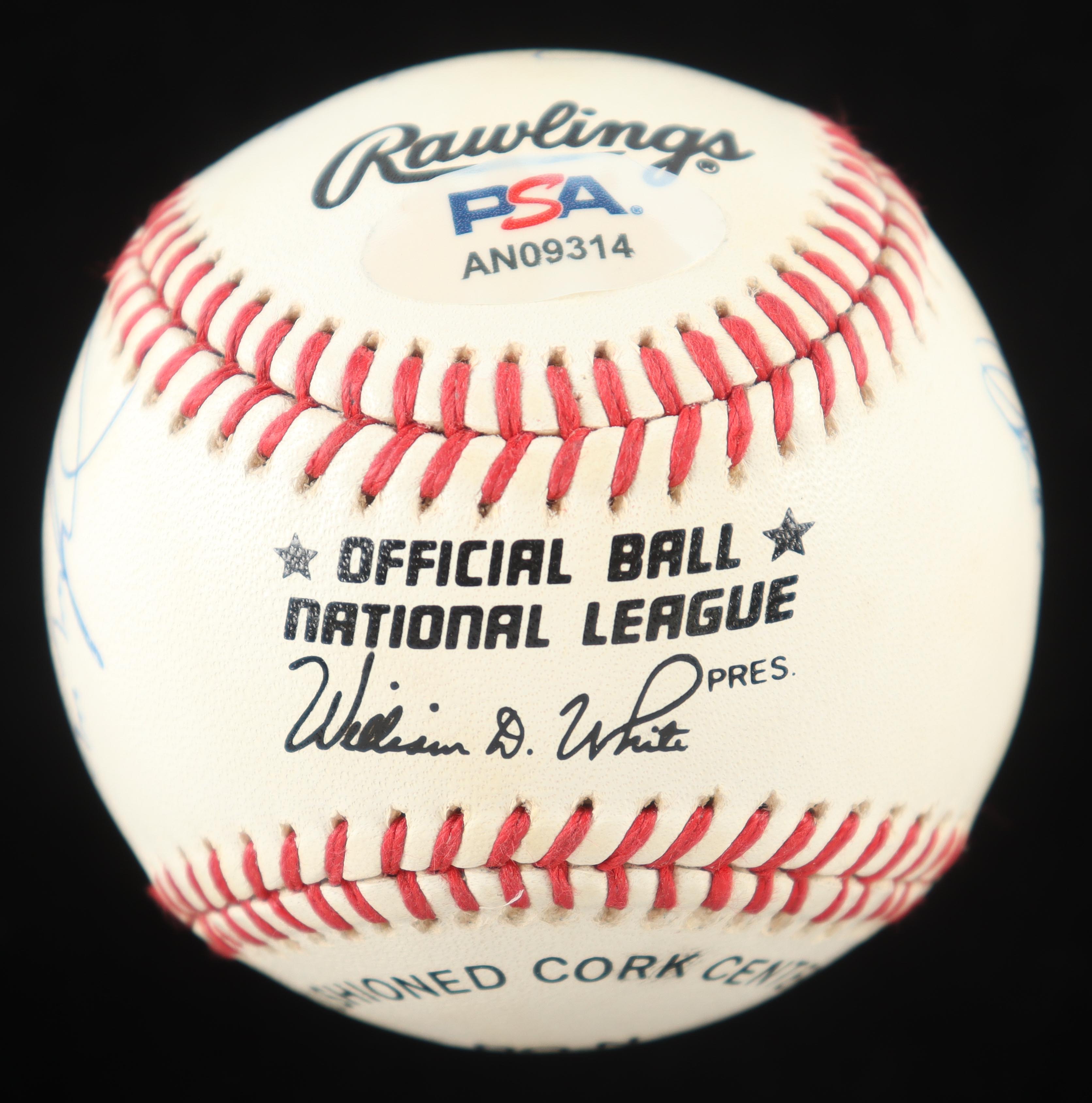 1986 Mets Reunion ONL Baseball Signed By (11) with Darryl Strawberry, Dwight Gooden, Davey Johnson (PSA) at PristineAuction.com 1986 Mets Reunion ONL Baseball Signed By (11) with Darryl Strawberry, Dwight Gooden, Davey Johnson (PSA) at PristineAuction.com