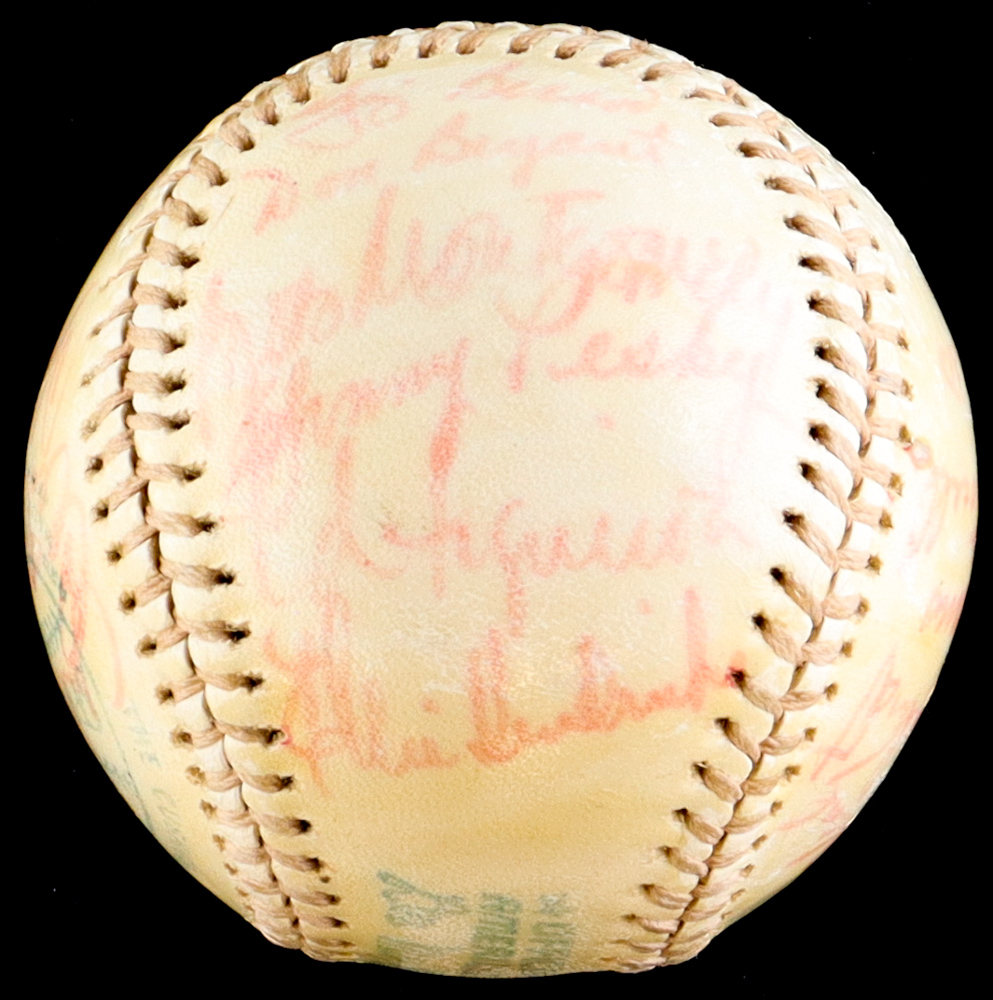 OAL Baseball Signed by (20) with Yogi Berra, Ferguson Jenkins, Jim Ric, Fran Healy (Beckett) at PristineAuction.com OAL Baseball Signed by (20) with Yogi Berra, Ferguson Jenkins, Jim Ric, Fran Healy (Beckett) at PristineAuction.com