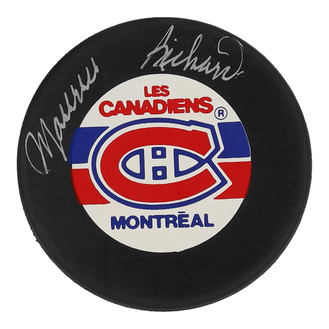 Maurice Richard Signed Canadiens Logo Hockey Puck (Beckett) at PristineAuction.com Maurice Richard Signed Canadiens Logo Hockey Puck (Beckett) at PristineAuction.com