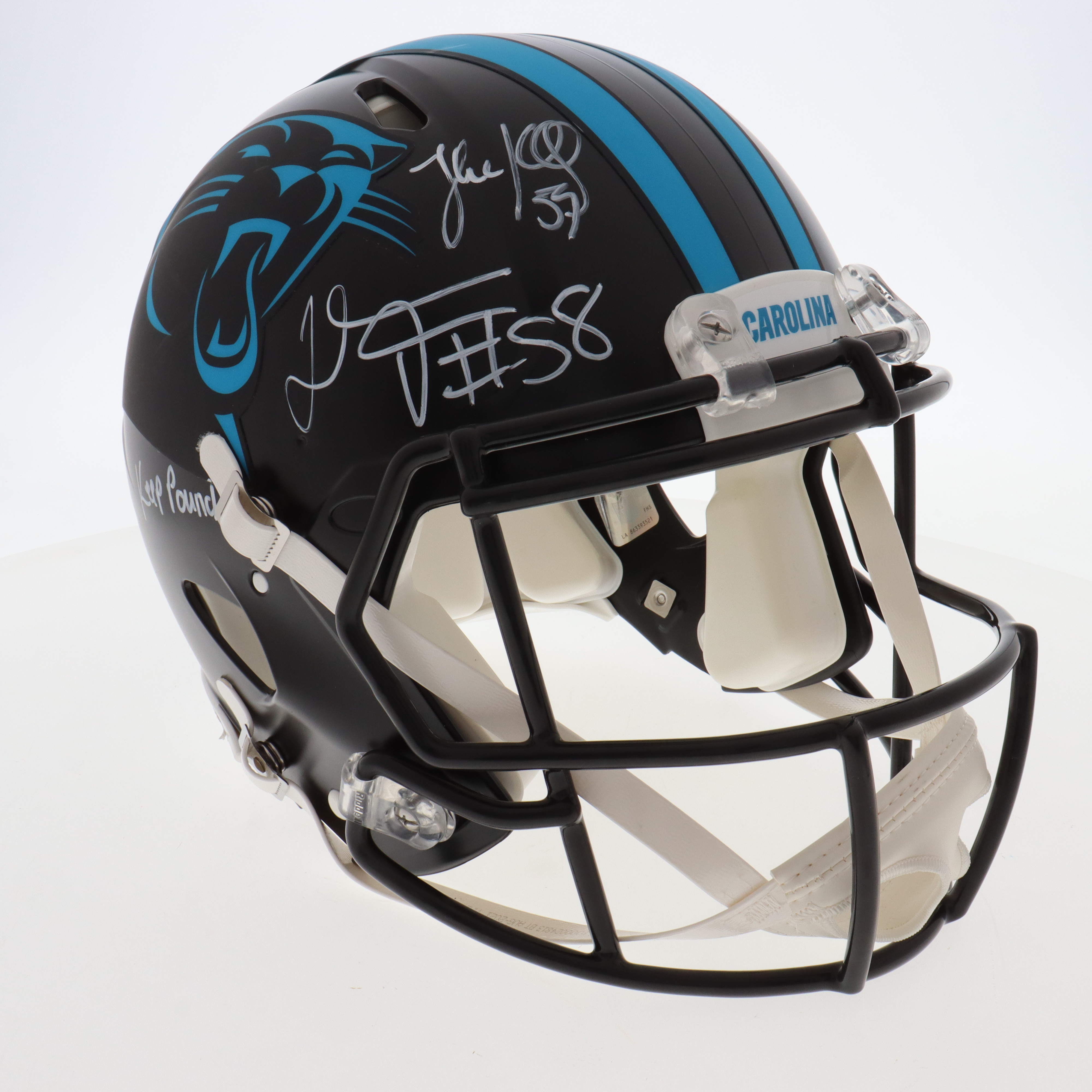 Luke Kuechly & Thomas Davis Signed Panthers Full-Size Authentic On-Field Eclipse Alternate Speed Helmet Inscribed "Keep Pounding" (Beckett) at PristineAuction.com Luke Kuechly & Thomas Davis Signed Panthers Full-Size Authentic On-Field Eclipse Alternate Speed Helmet Inscribed "Keep Pounding" (Beckett) at PristineAuction.com
