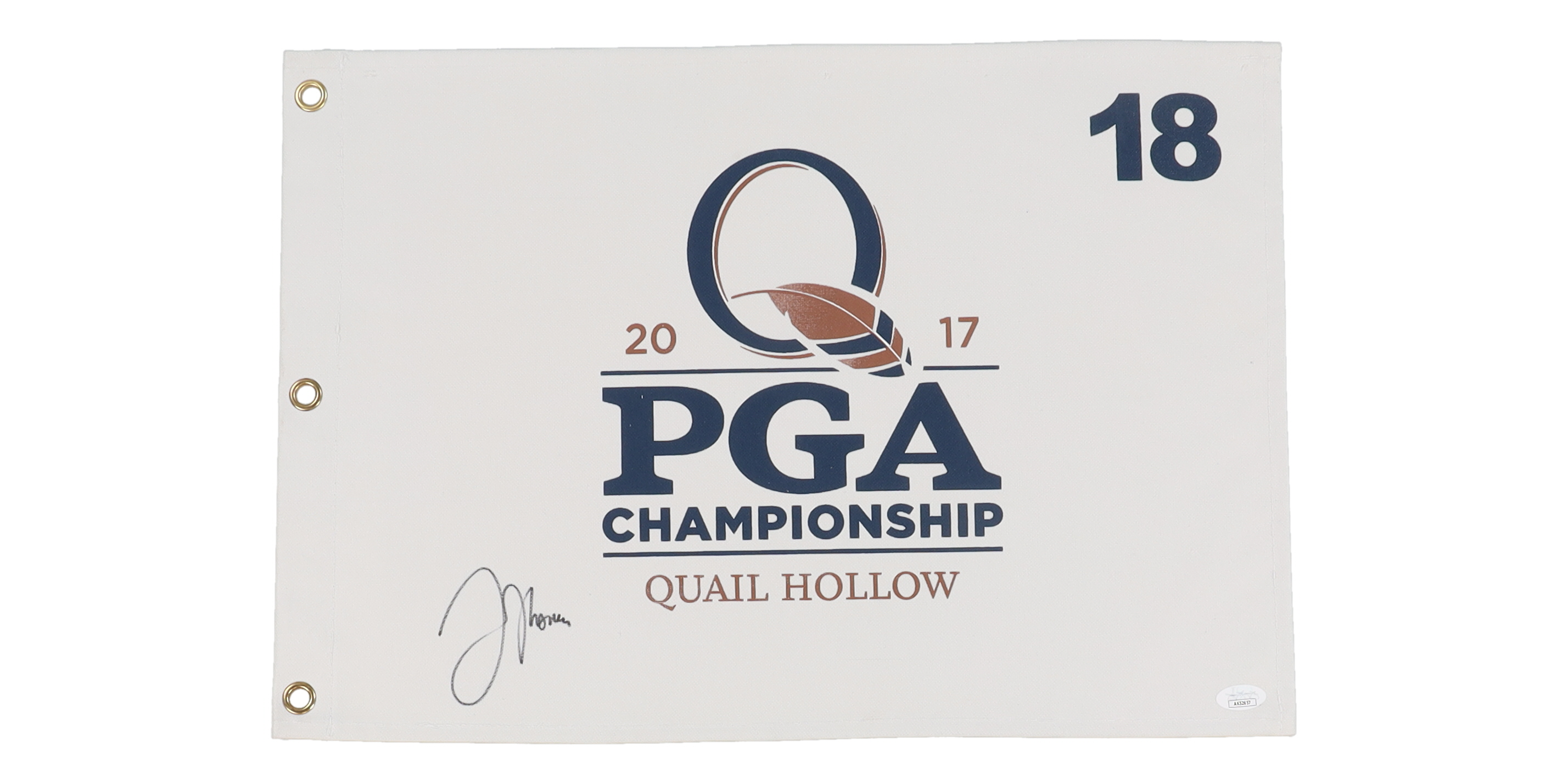 Justin Thomas Signed 2017 PGA Quail Hollow Pin Flag (JSA) at PristineAuction.com Justin Thomas Signed 2017 PGA Quail Hollow Pin Flag (JSA) at PristineAuction.com