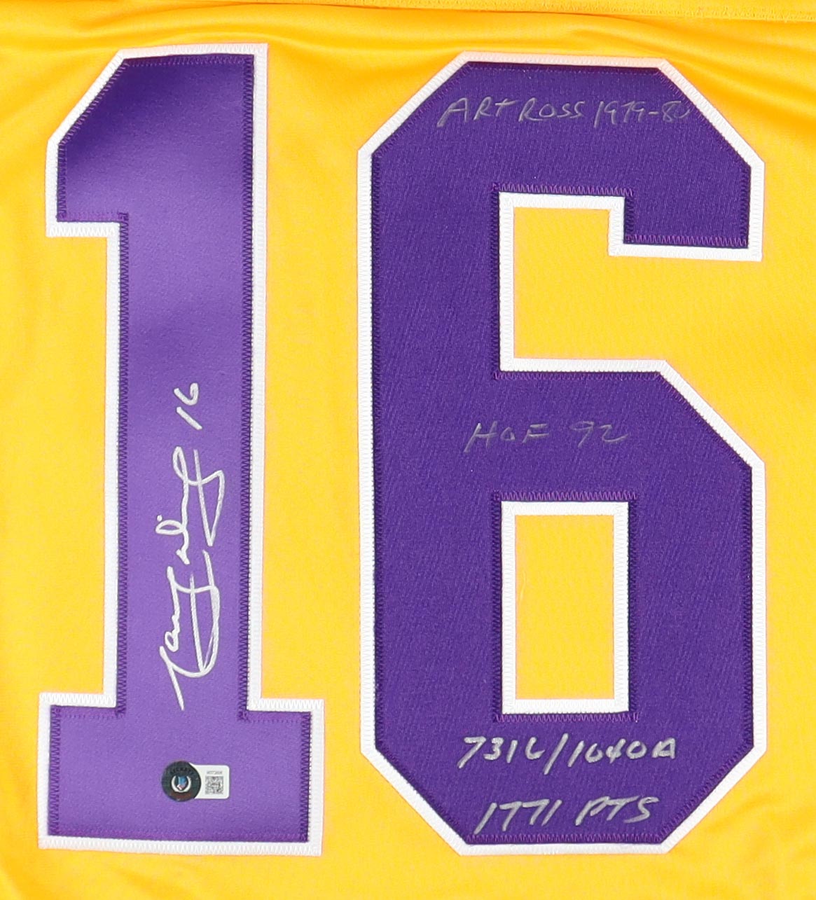 Marcel Dionne Signed Jersey Inscribed "HOF 92" & "7316/1040A" & "1771 Points" & "Art Ross 1979-80" (Beckett) at PristineAuction.com Marcel Dionne Signed Jersey Inscribed "HOF 92" & "7316/1040A" & "1771 Points" & "Art Ross 1979-80" (Beckett) at PristineAuction.com