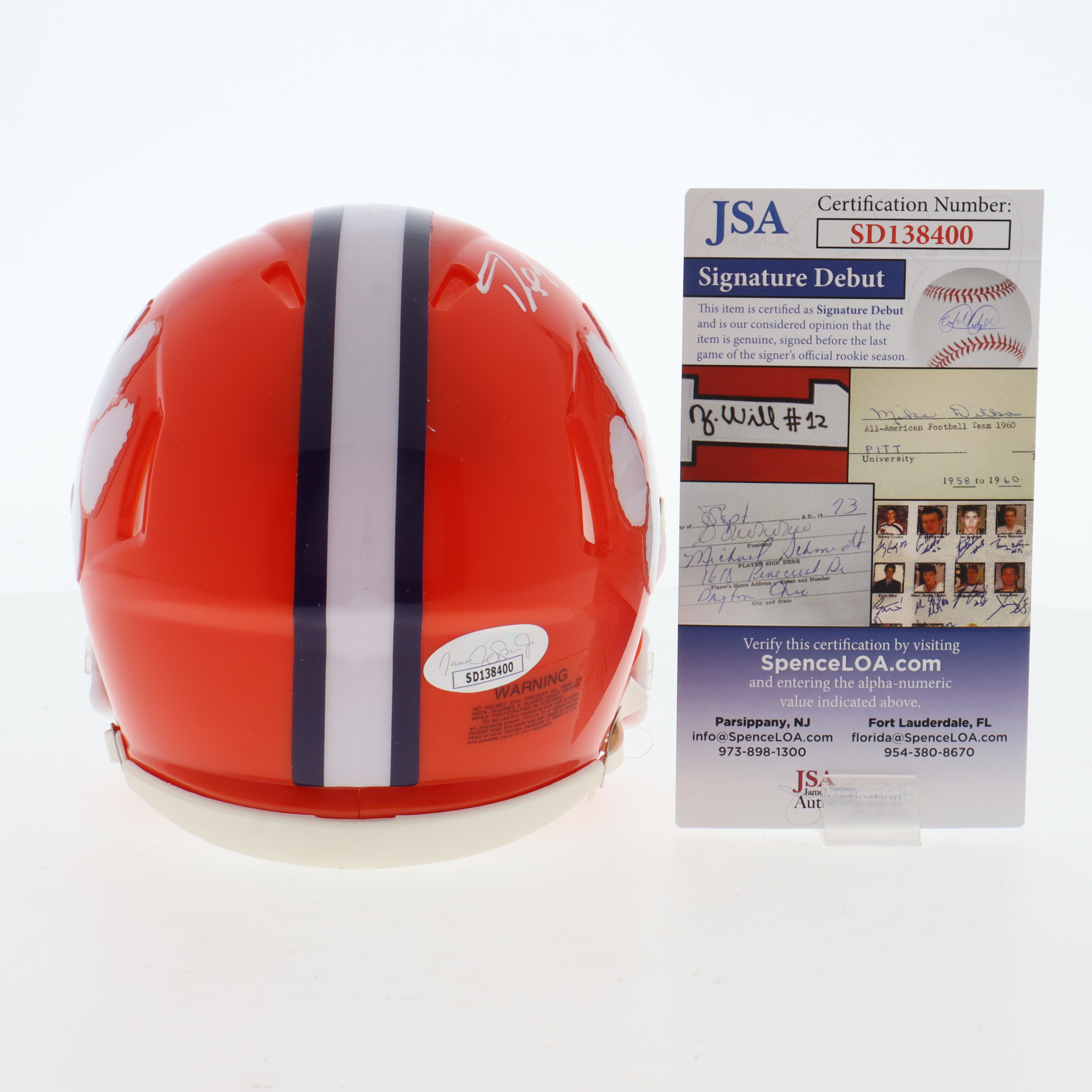DJ Uiagalelei Signed Clemson Tigers Speed Mini Helmet (JSA) at PristineAuction.com DJ Uiagalelei Signed Clemson Tigers Speed Mini Helmet (JSA) at PristineAuction.com