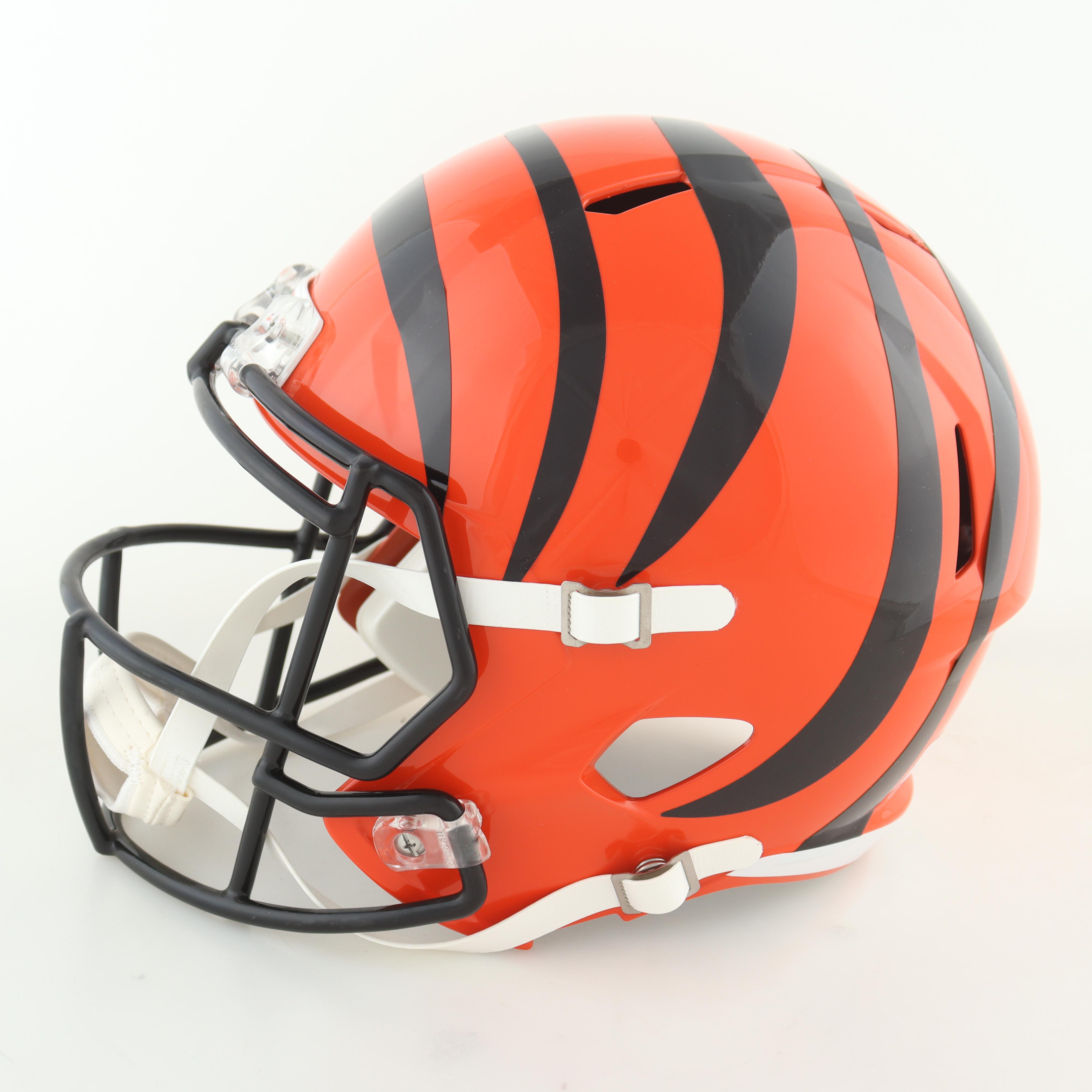Evan McPherson Signed Bengals Full-Size Speed Helmet Inscribed "The Kick Is Good" & "Money Mac" (JSA) at PristineAuction.com Evan McPherson Signed Bengals Full-Size Speed Helmet Inscribed "The Kick Is Good" & "Money Mac" (JSA) at PristineAuction.com