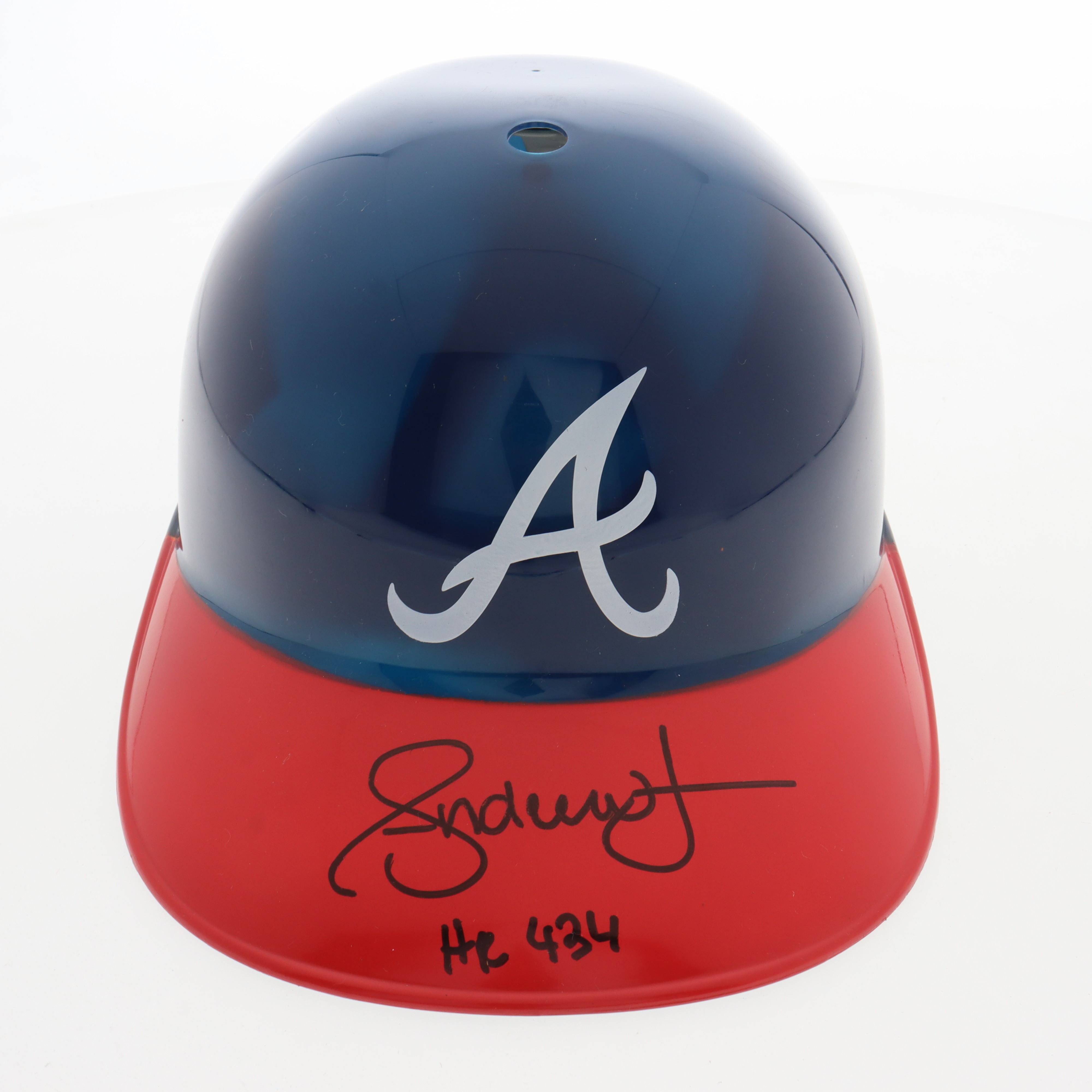 Andruw Jones Signed Braves Full-Size Batting Helmet Inscribed "HR 434" (Schwartz Sports) at PristineAuction.com Andruw Jones Signed Braves Full-Size Batting Helmet Inscribed "HR 434" (Schwartz Sports) at PristineAuction.com