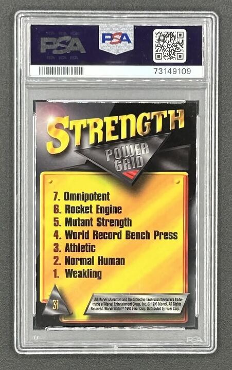 Hulk 1995 Fleer Metal Marvel Silver Flasher #31 (PSA 9) at PristineAuction.com Hulk 1995 Fleer Metal Marvel Silver Flasher #31 (PSA 9) at PristineAuction.com