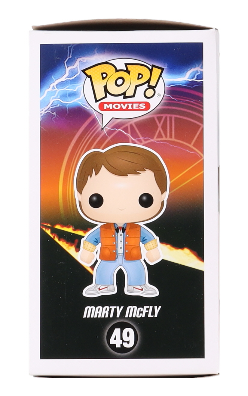 Bob Gale Signed "Back to the Future" #49 Marty McFly Funko Pop! Vinyl Figure Inscribed "Watch That Re-Entry..!" (AutographCOA) at PristineAuction.com Bob Gale Signed "Back to the Future" #49 Marty McFly Funko Pop! Vinyl Figure Inscribed "Watch That Re-Entry..!" (AutographCOA) at PristineAuction.com