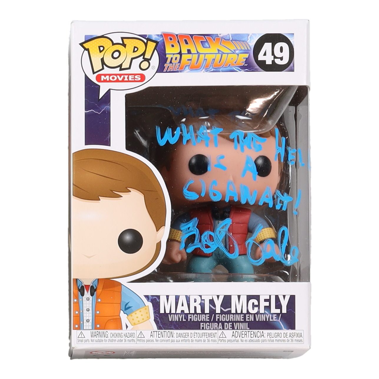 Bob Gale Signed "Back to the Future" #49 Marty McFly Funko Pop! Vinyl Figure Inscribed "What The Hell Is A Gigawatt?" (AutographCOA) at PristineAuction.com Bob Gale Signed "Back to the Future" #49 Marty McFly Funko Pop! Vinyl Figure Inscribed "What The Hell Is A Gigawatt?" (AutographCOA) at PristineAuction.com
