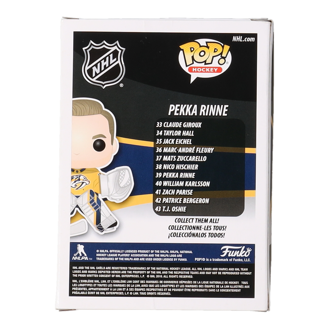 Pekka Rinne Signed Predators #39 Funko Pop! Vinyl Figure Inscribed "Smashville" (JSA) at PristineAuction.com Pekka Rinne Signed Predators #39 Funko Pop! Vinyl Figure Inscribed "Smashville" (JSA) at PristineAuction.com
