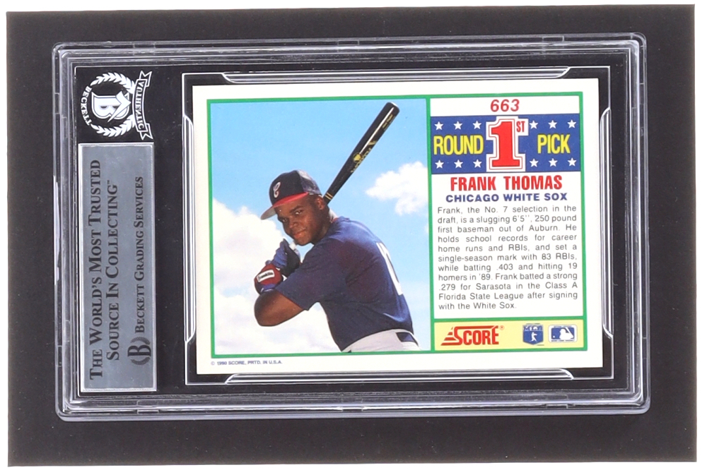 Frank Thomas Signed 1990 Score #663 RC (BGS) at PristineAuction.com Frank Thomas Signed 1990 Score #663 RC (BGS) at PristineAuction.com