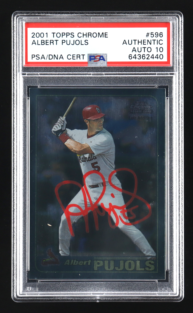 Albert Pujols Signed 2001 Topps Chrome #596 RC (PSA | Auto 10) at PristineAuction.com Albert Pujols Signed 2001 Topps Chrome #596 RC (PSA | Auto 10) at PristineAuction.com