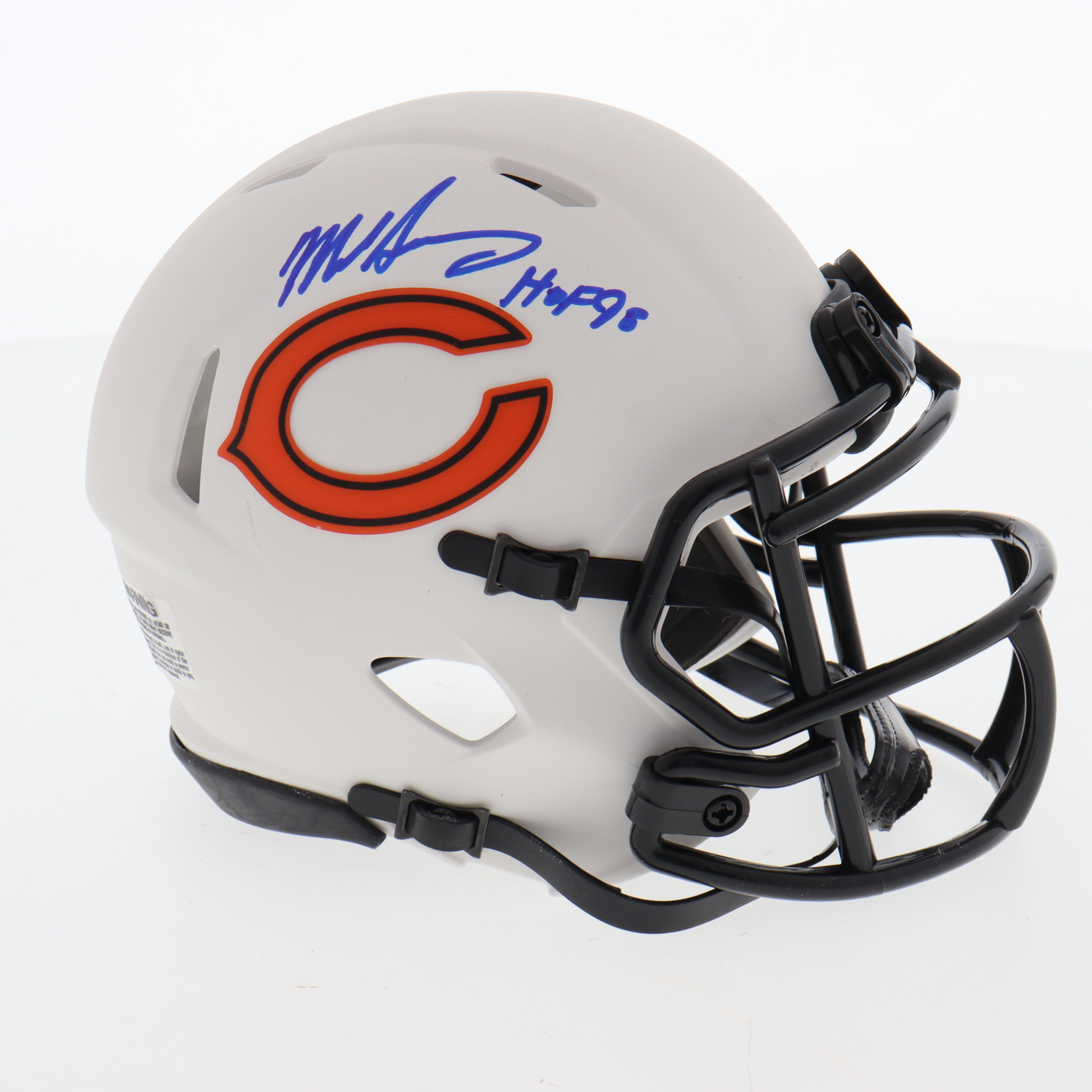 Mike Singletary Signed Bears Lunar Eclipse Alternate Speed Mini Helmet Inscribed "HOF 98" (JSA) at PristineAuction.com Mike Singletary Signed Bears Lunar Eclipse Alternate Speed Mini Helmet Inscribed "HOF 98" (JSA) at PristineAuction.com