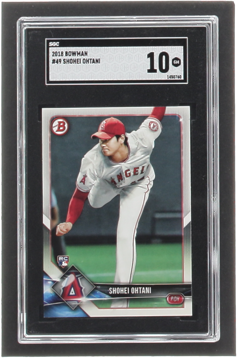 Shohei Ohtani 2018 Bowman #49 RC (SGC 10) at PristineAuction.com Shohei Ohtani 2018 Bowman #49 RC (SGC 10) at PristineAuction.com