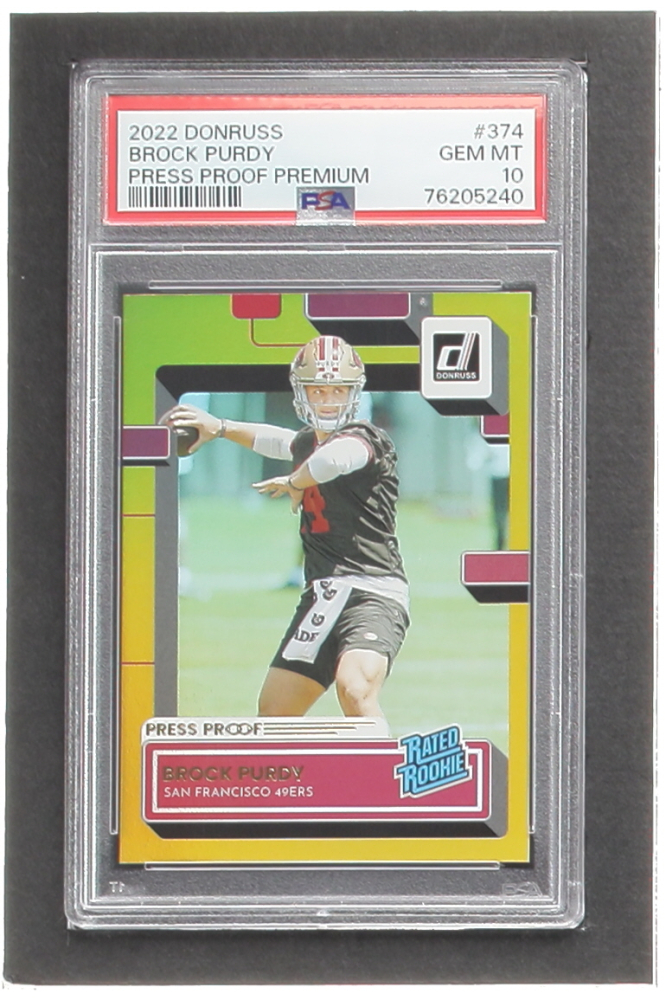 Brock Purdy 2022 Donruss Press Proof Premium 374 Rr Rc Psa 10