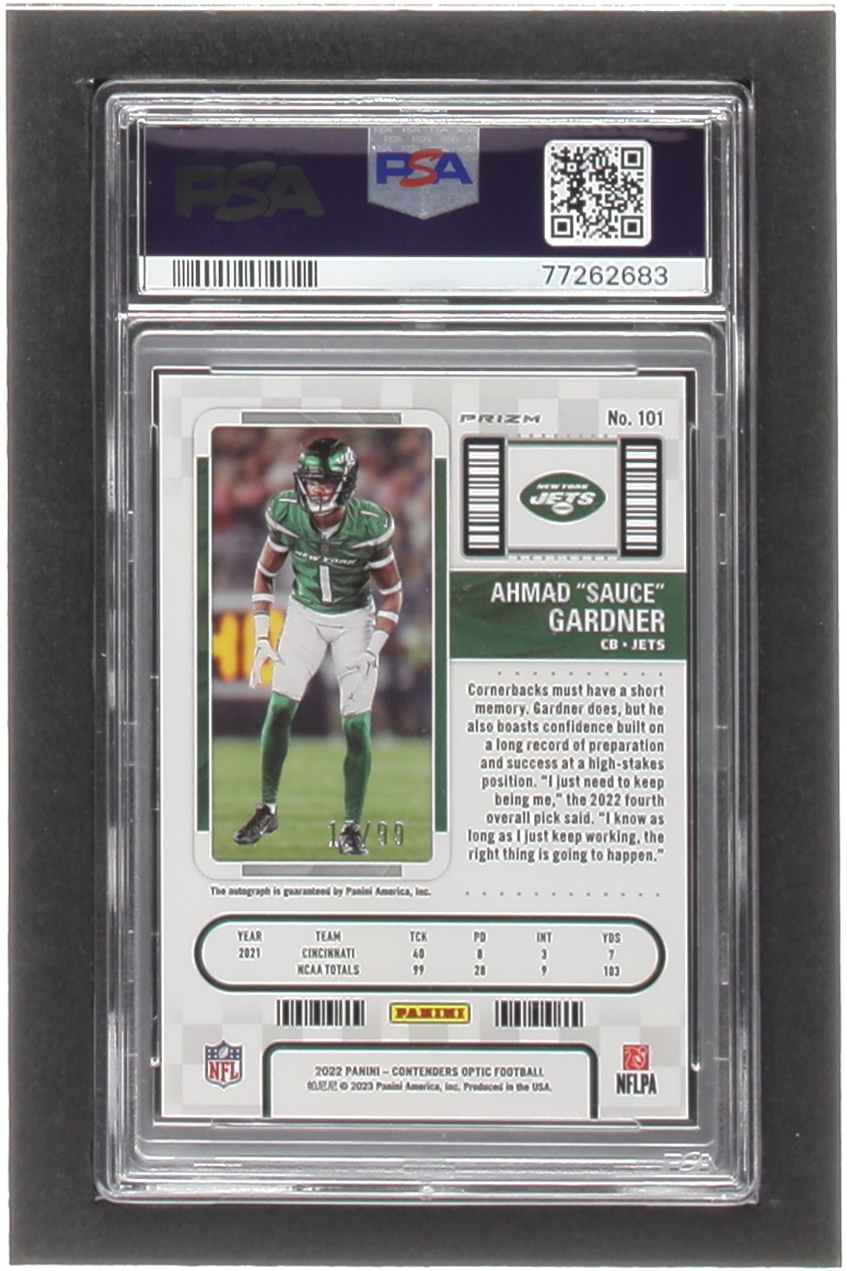 Ahmad Gardner 2022 Panini Contenders Optic Teal #101A #17/99 RC (PSA 8) at PristineAuction.com Ahmad Gardner 2022 Panini Contenders Optic Teal #101A #17/99 RC (PSA 8) at PristineAuction.com
