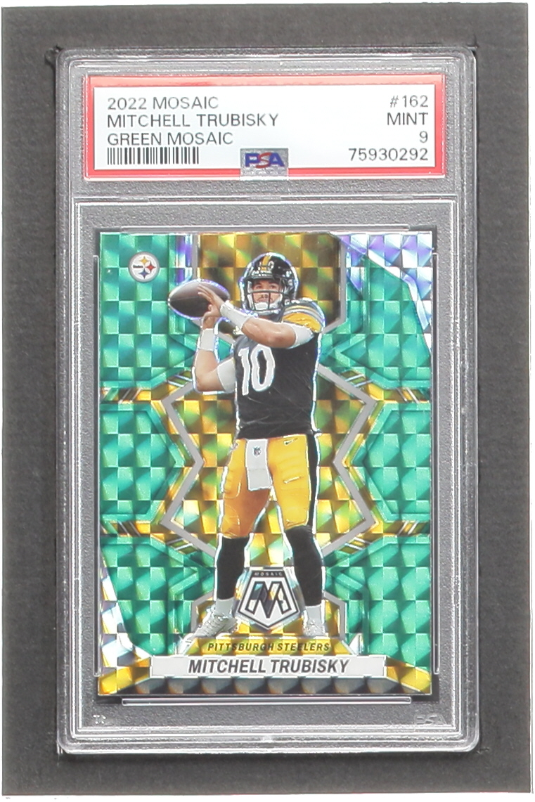 Mitchell Trubisky 2022 Panini Mosaic Mosaic Green #162 (PSA 9) at PristineAuction.com Mitchell Trubisky 2022 Panini Mosaic Mosaic Green #162 (PSA 9) at PristineAuction.com