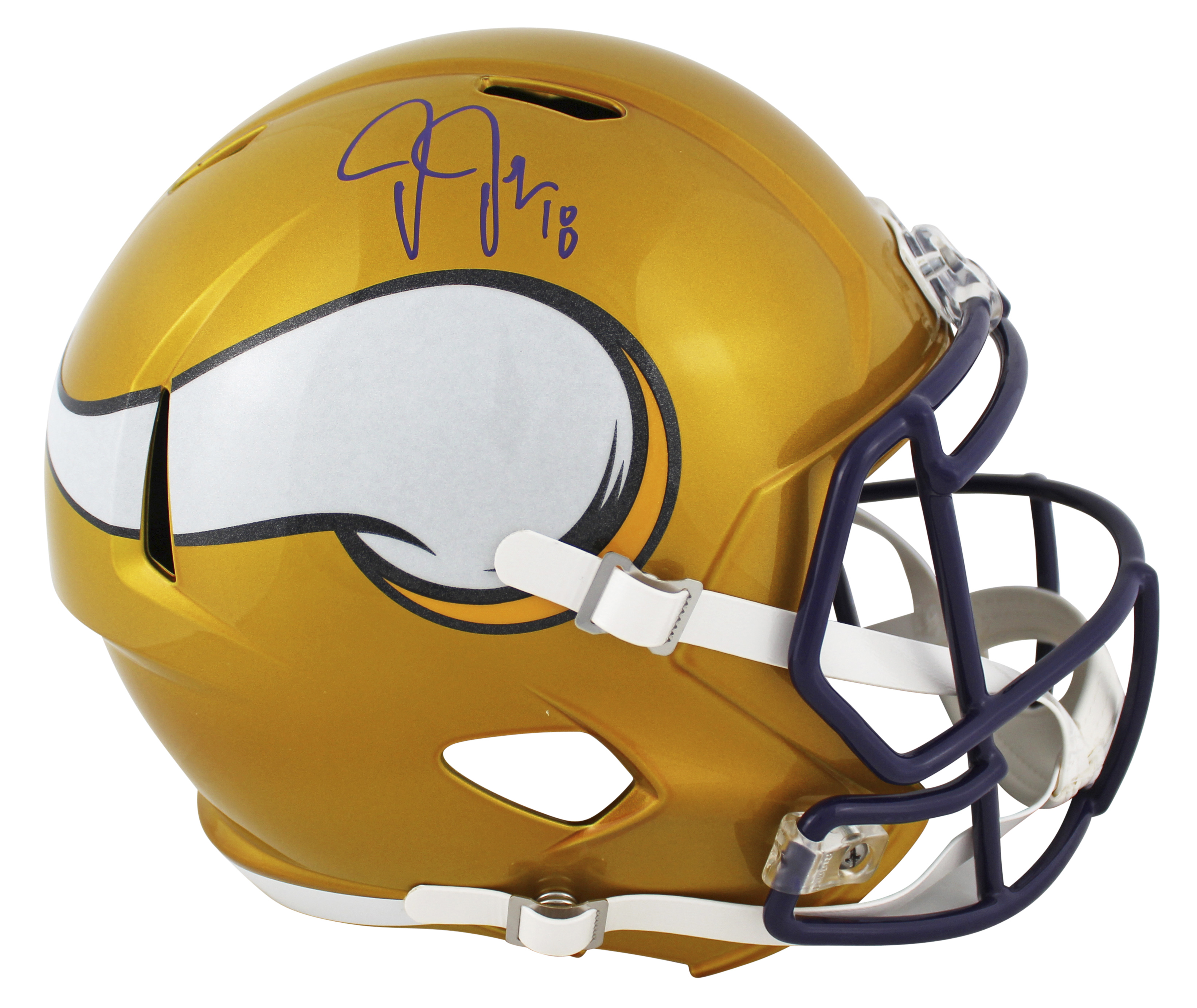 Justin Jefferson Signed Vikings Full-Size Flash Alternate Speed Helmet (Beckett) at PristineAuction.com Justin Jefferson Signed Vikings Full-Size Flash Alternate Speed Helmet (Beckett) at PristineAuction.com