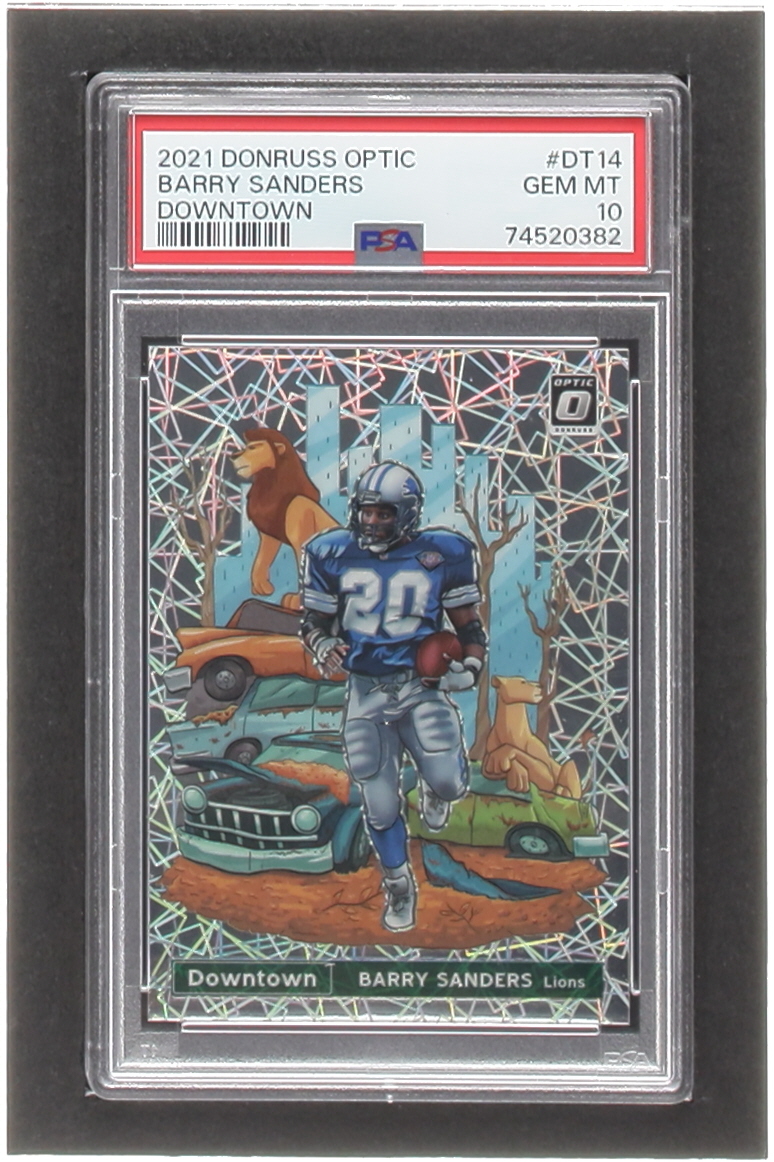 Barry Sanders 2021 Donruss Optic Downtown! #14 (PSA 10) at PristineAuction.com Barry Sanders 2021 Donruss Optic Downtown! #14 (PSA 10) at PristineAuction.com