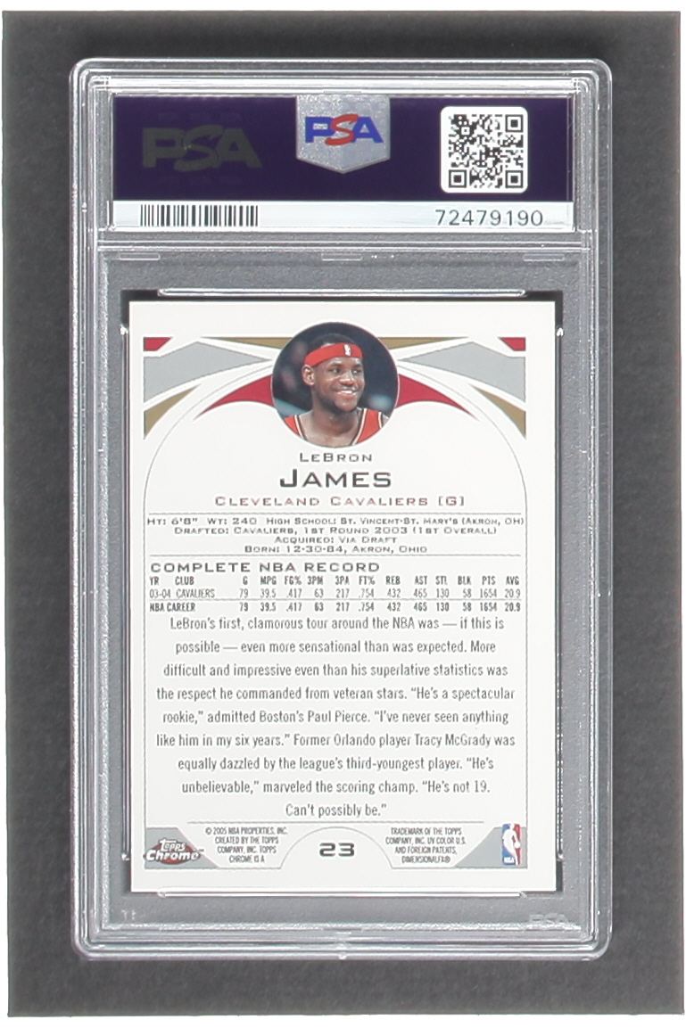 LeBron James 2004-05 Topps Chrome #23 (PSA 9) at PristineAuction.com LeBron James 2004-05 Topps Chrome #23 (PSA 9) at PristineAuction.com