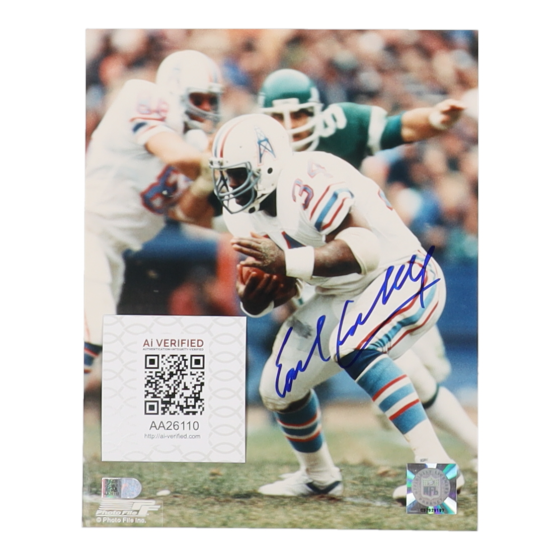 Earl Campbell Signed Oilers 8x10 Photo (AIV) at PristineAuction.com Earl Campbell Signed Oilers 8x10 Photo (AIV) at PristineAuction.com