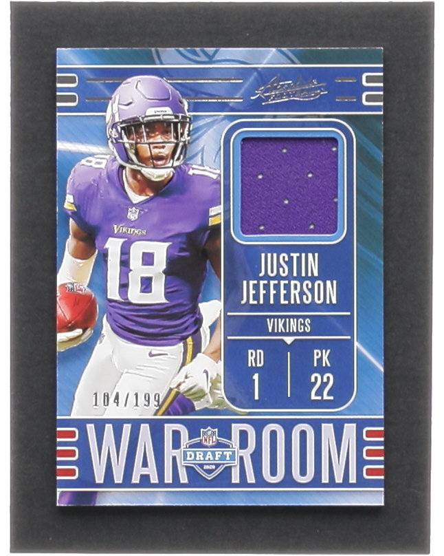 Justin Jefferson 2020 Absolute War Room Materials #WM31 RC #104/199 at PristineAuction.com Justin Jefferson 2020 Absolute War Room Materials #WM31 RC #104/199 at PristineAuction.com
