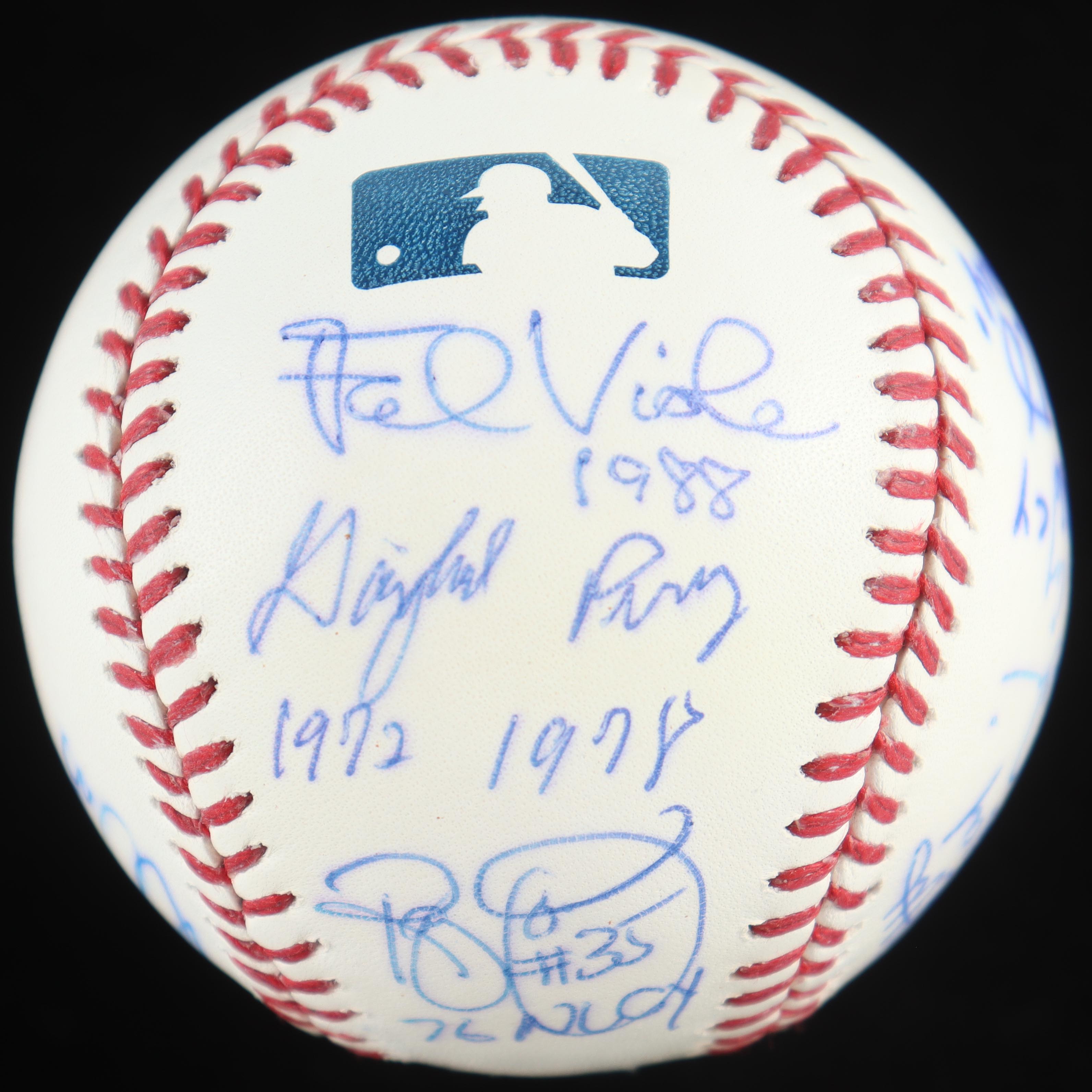 OML Baseball Signed by (11) with Jim Palmer, Mike Scott, Mark Davis, Frank Viola with Multiple Inscriptions (JPS) at PristineAuction.com OML Baseball Signed by (11) with Jim Palmer, Mike Scott, Mark Davis, Frank Viola with Multiple Inscriptions (JPS) at PristineAuction.com