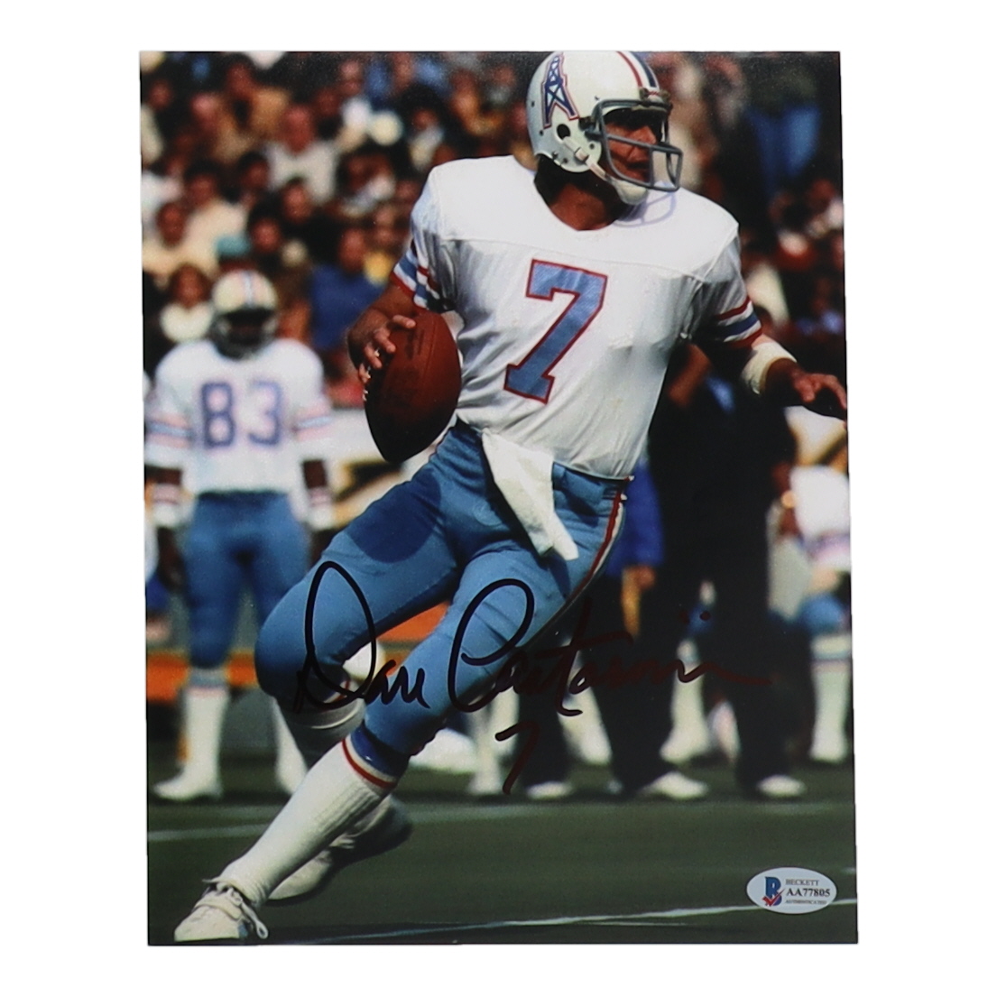 Dan Pastorini Signed Oilers 8x10 Photo (Beckett) at PristineAuction.com Dan Pastorini Signed Oilers 8x10 Photo (Beckett) at PristineAuction.com