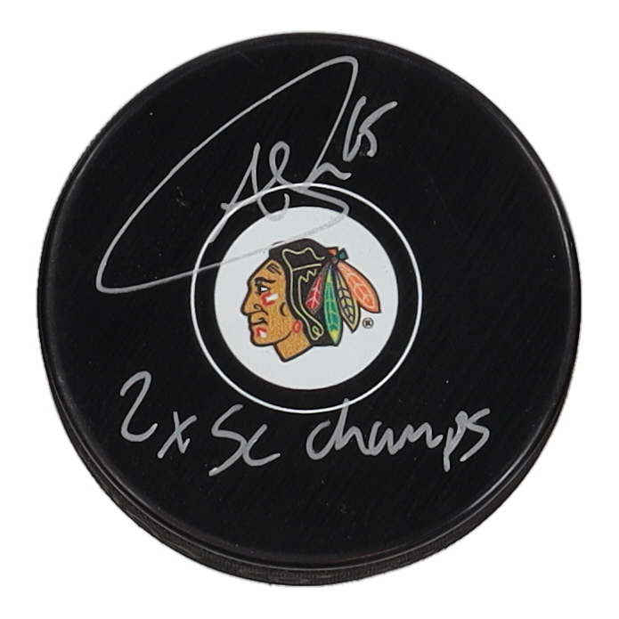 Andrew Shaw Signed Blackhawks Logo Hockey Puck Inscribed "2x SC Champs" (Schwartz) at PristineAuction.com Andrew Shaw Signed Blackhawks Logo Hockey Puck Inscribed "2x SC Champs" (Schwartz) at PristineAuction.com