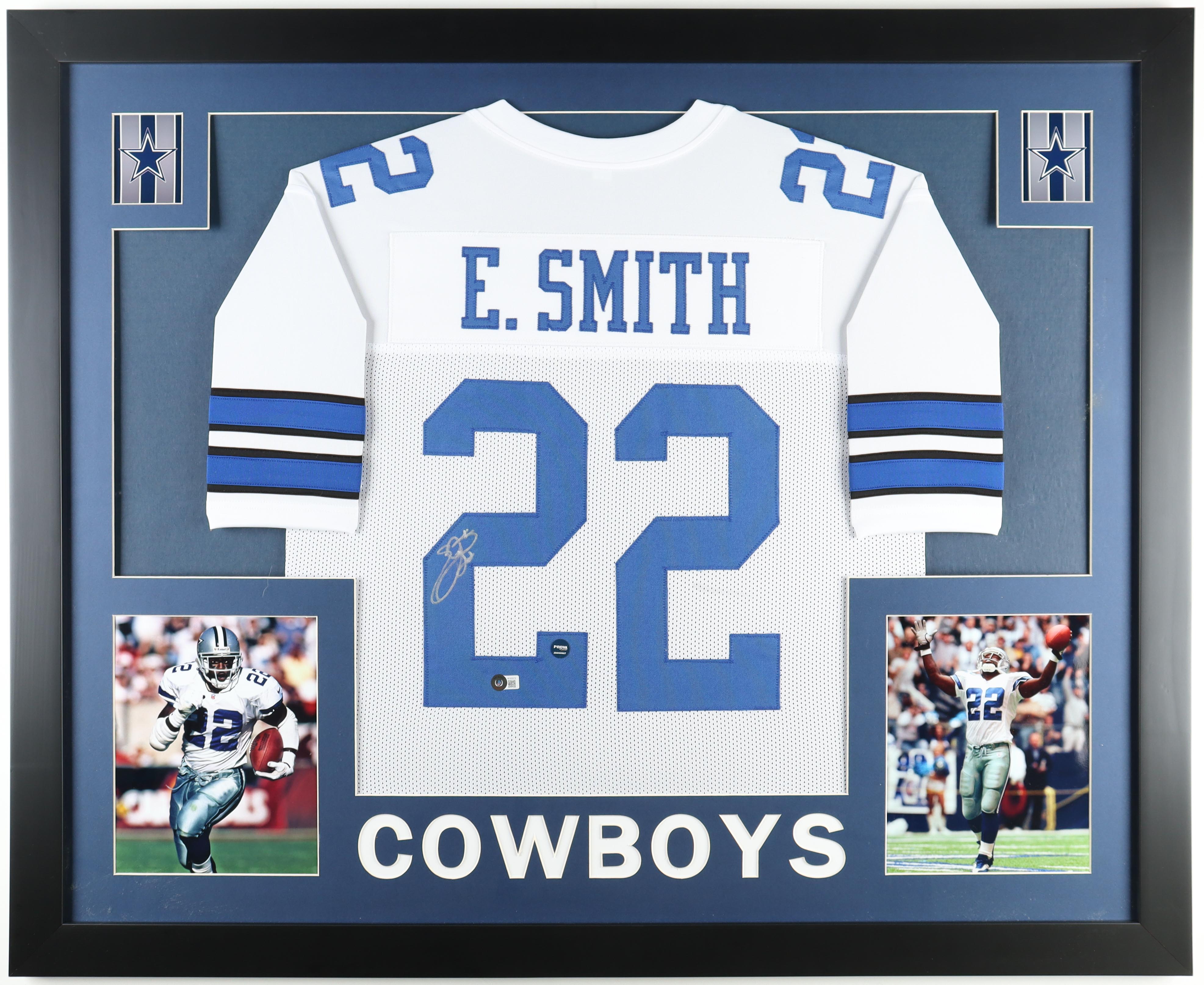 Emmitt Smith Signed Custom Framed Jersey Display (Beckett & Prova) at PristineAuction.com Emmitt Smith Signed Custom Framed Jersey Display (Beckett & Prova) at PristineAuction.com