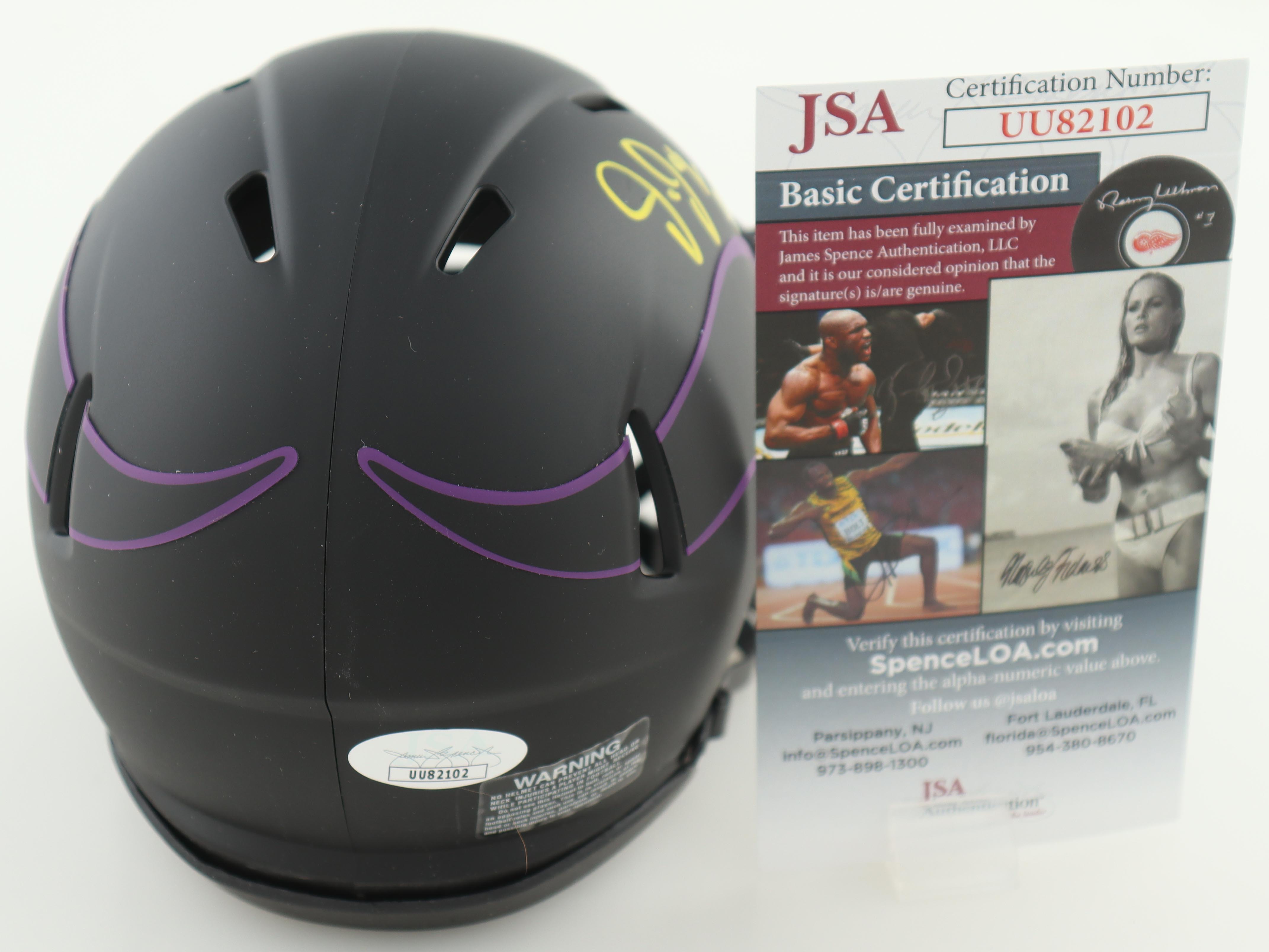 Justin Jefferson Signed Vikings Eclipse Alternate Speed Mini Helmet (JSA) at PristineAuction.com Justin Jefferson Signed Vikings Eclipse Alternate Speed Mini Helmet (JSA) at PristineAuction.com