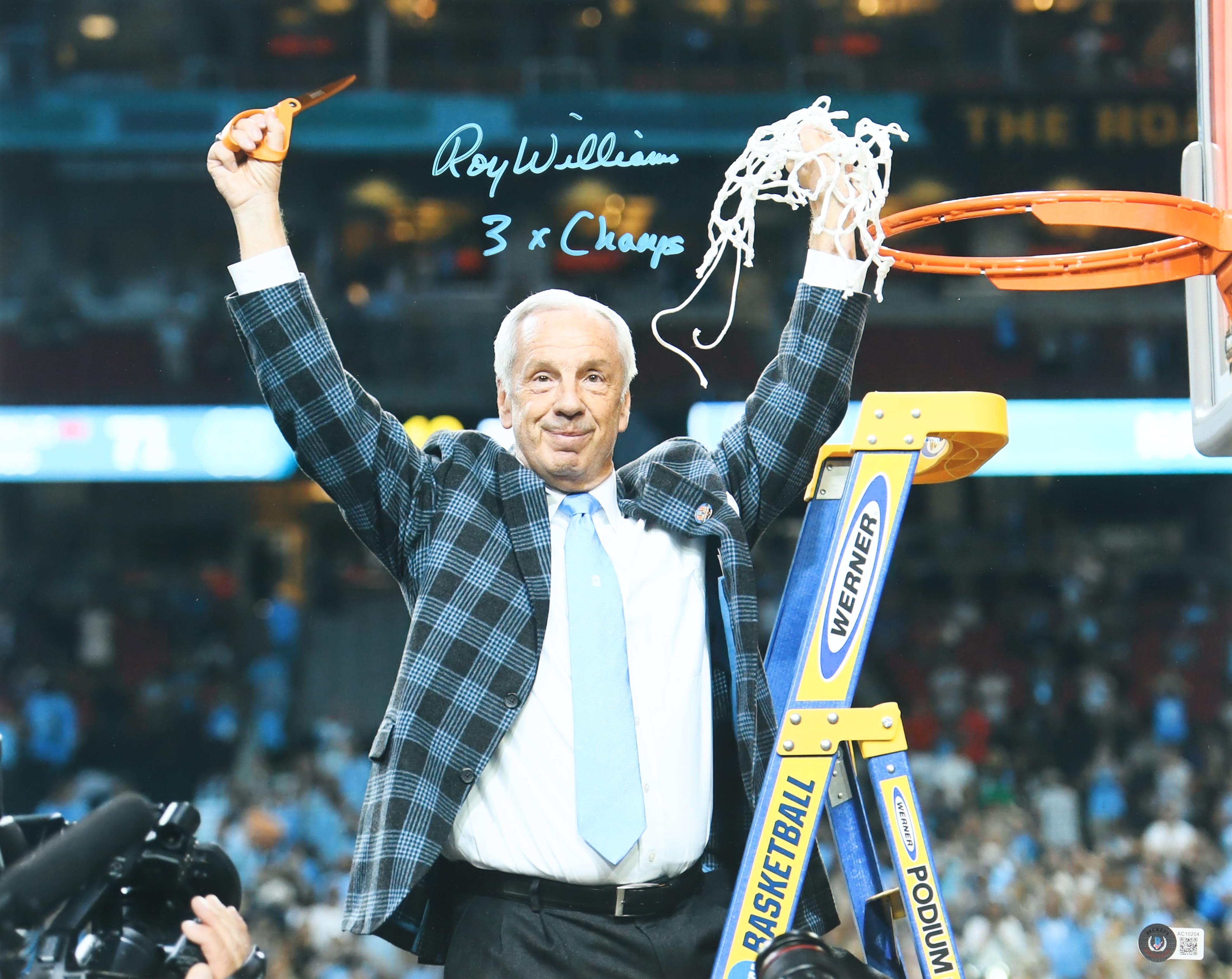 Roy Williams Signed North Carolina Tar Heels 16x20 Photo Inscribed "3x Champs" (Beckett) at PristineAuction.com Roy Williams Signed North Carolina Tar Heels 16x20 Photo Inscribed "3x Champs" (Beckett) at PristineAuction.com