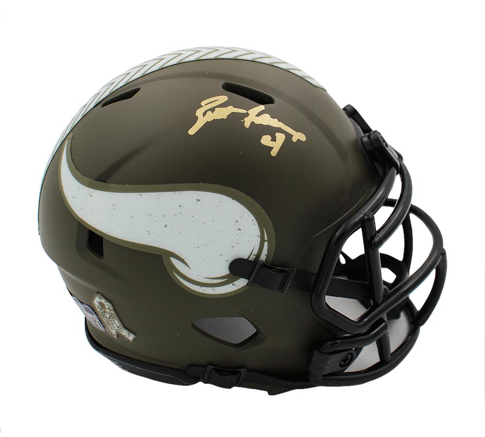 Brett Favre Signed Vikings Salute to Service Speed Mini Helmet (Radtke) at PristineAuction.com Brett Favre Signed Vikings Salute to Service Speed Mini Helmet (Radtke) at PristineAuction.com