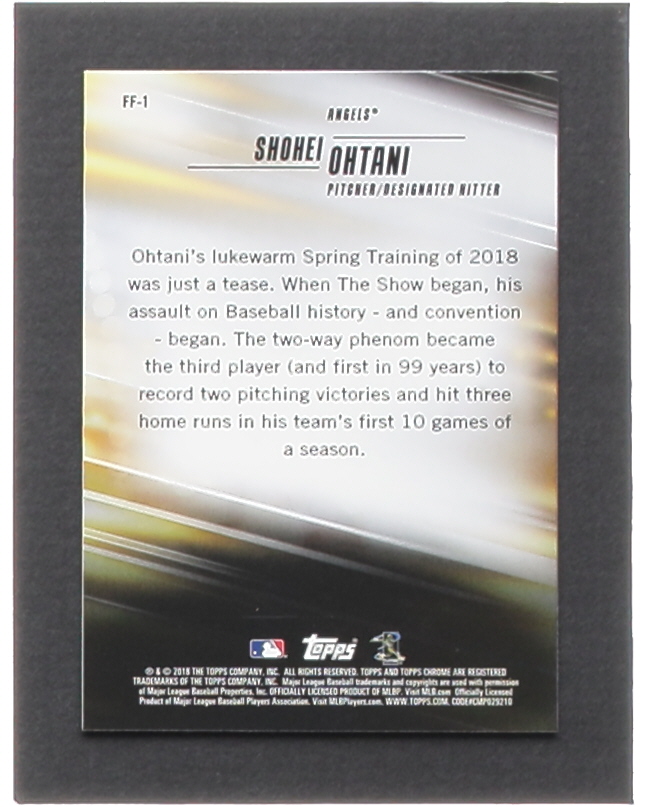 Shohei Ohtani 2018 Topps Chrome Freshman Flash Refractors #FF1 RC at PristineAuction.com Shohei Ohtani 2018 Topps Chrome Freshman Flash Refractors #FF1 RC at PristineAuction.com