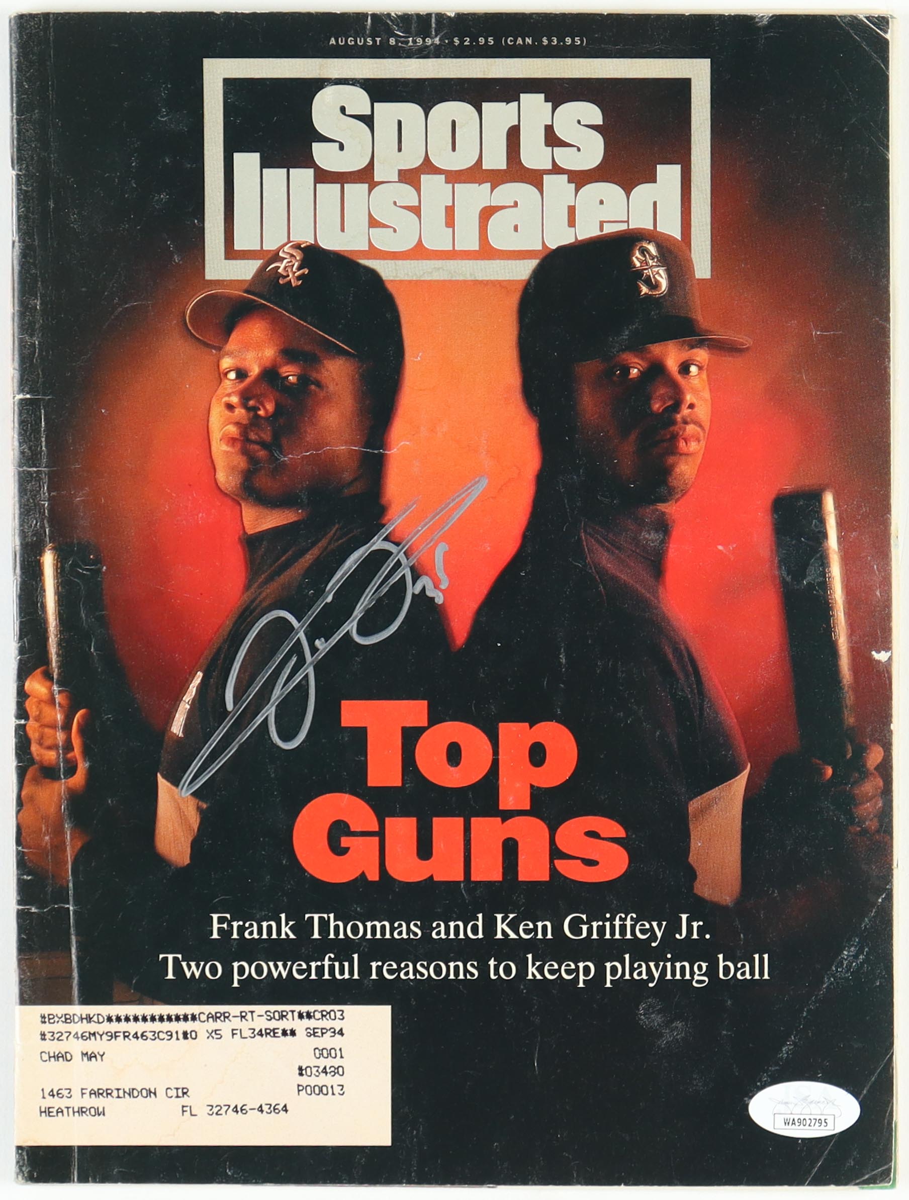 Frank Thomas Signed 1994 Sports Illustrated Magazine (JSA) at PristineAuction.com Frank Thomas Signed 1994 Sports Illustrated Magazine (JSA) at PristineAuction.com