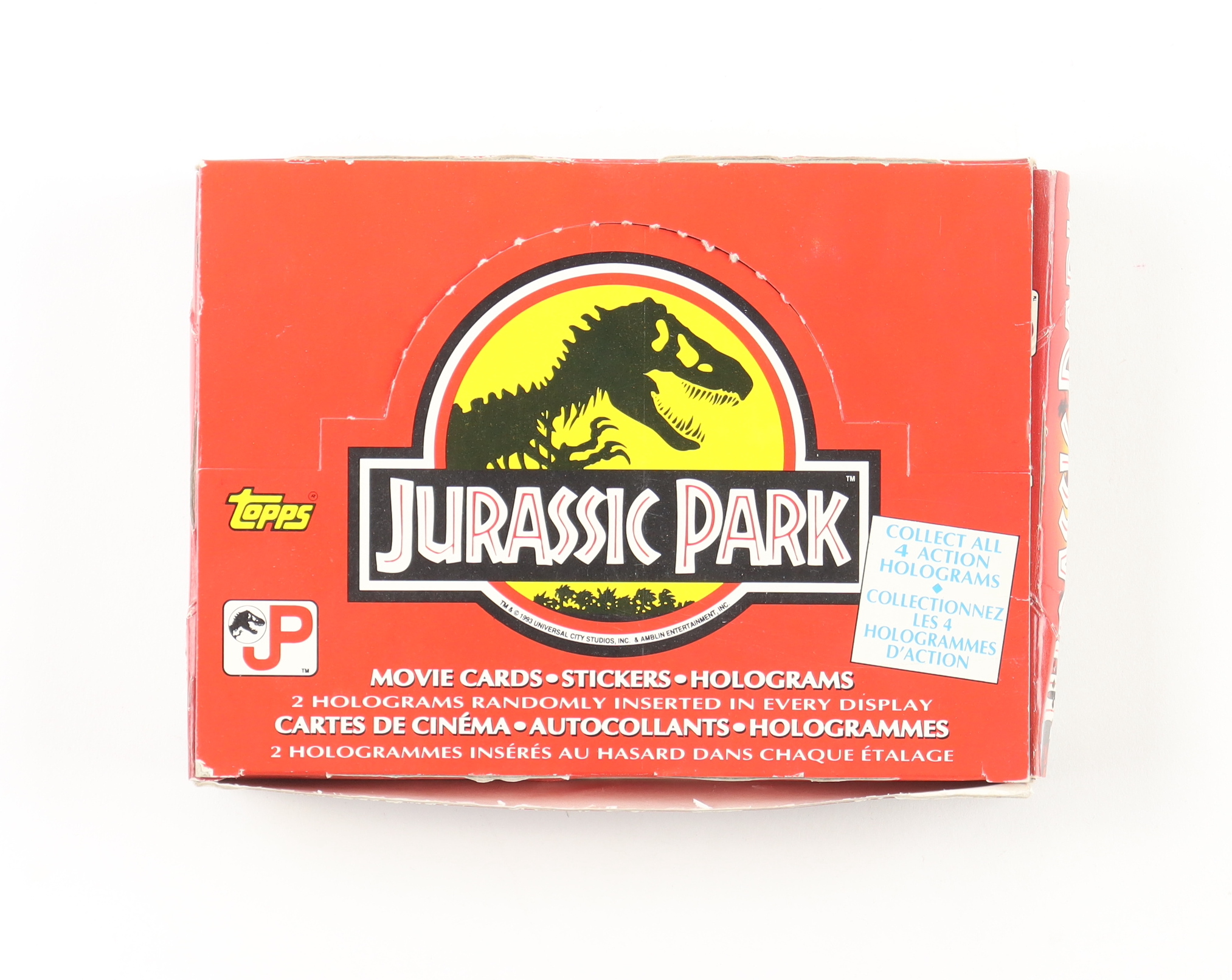 Topps 1992 Jurassic Park Trading Card Box with (36) Packs at PristineAuction.com Topps 1992 Jurassic Park Trading Card Box with (36) Packs at PristineAuction.com
