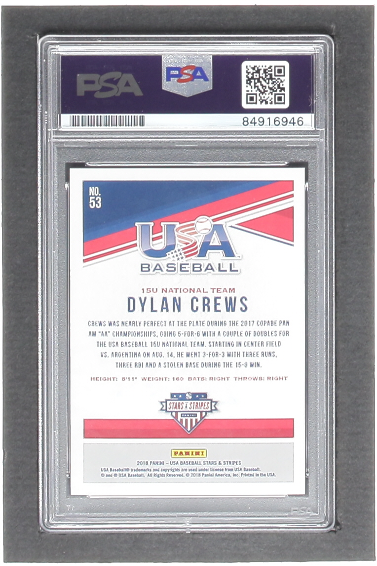 Dylan Crews Signed 2018 USA Baseball Stars and Stripes #53 RC (PSA) at PristineAuction.com Dylan Crews Signed 2018 USA Baseball Stars and Stripes #53 RC (PSA) at PristineAuction.com