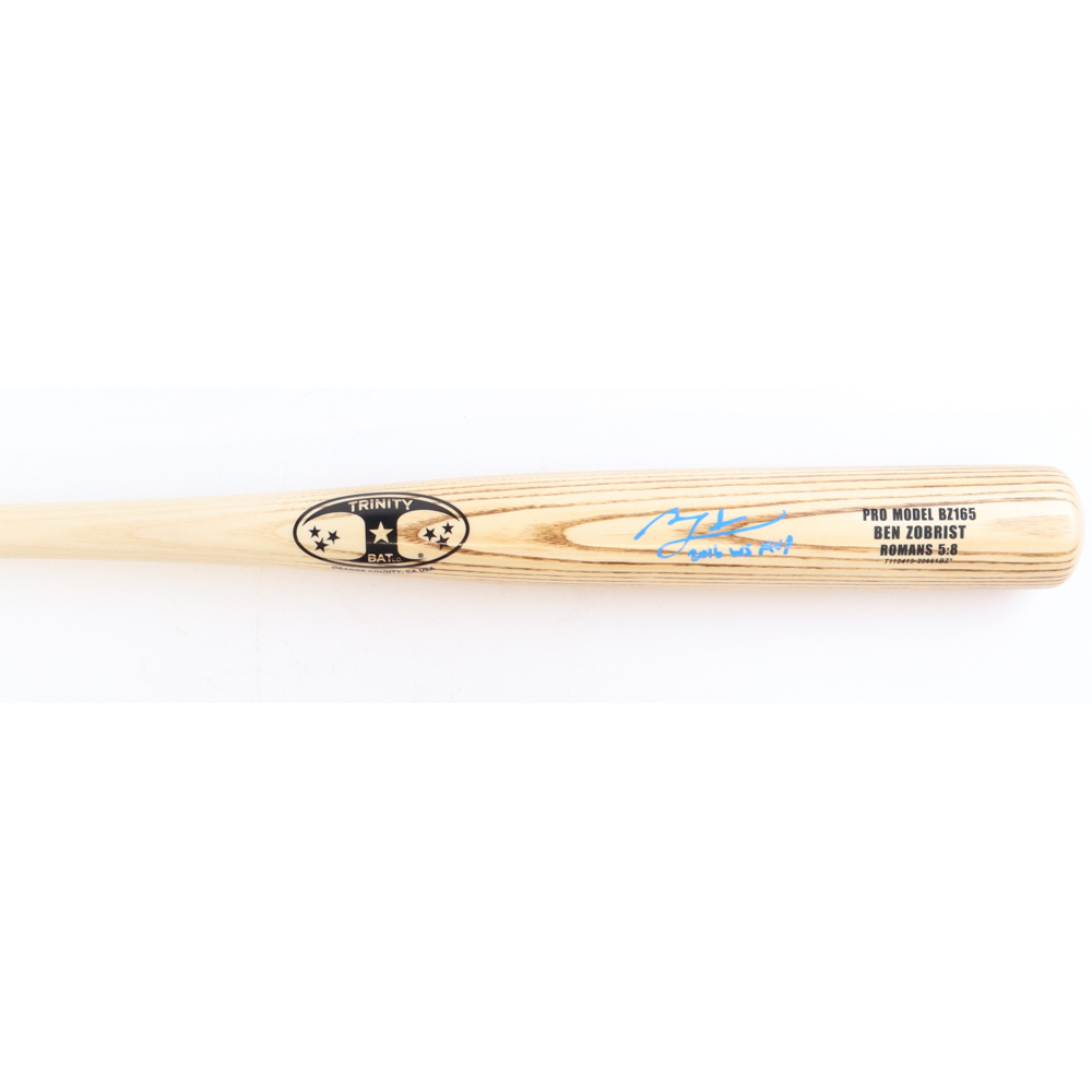 Ben Zobrist Signed Trinity Player Model Baseball Bat Inscribed "2016 WS