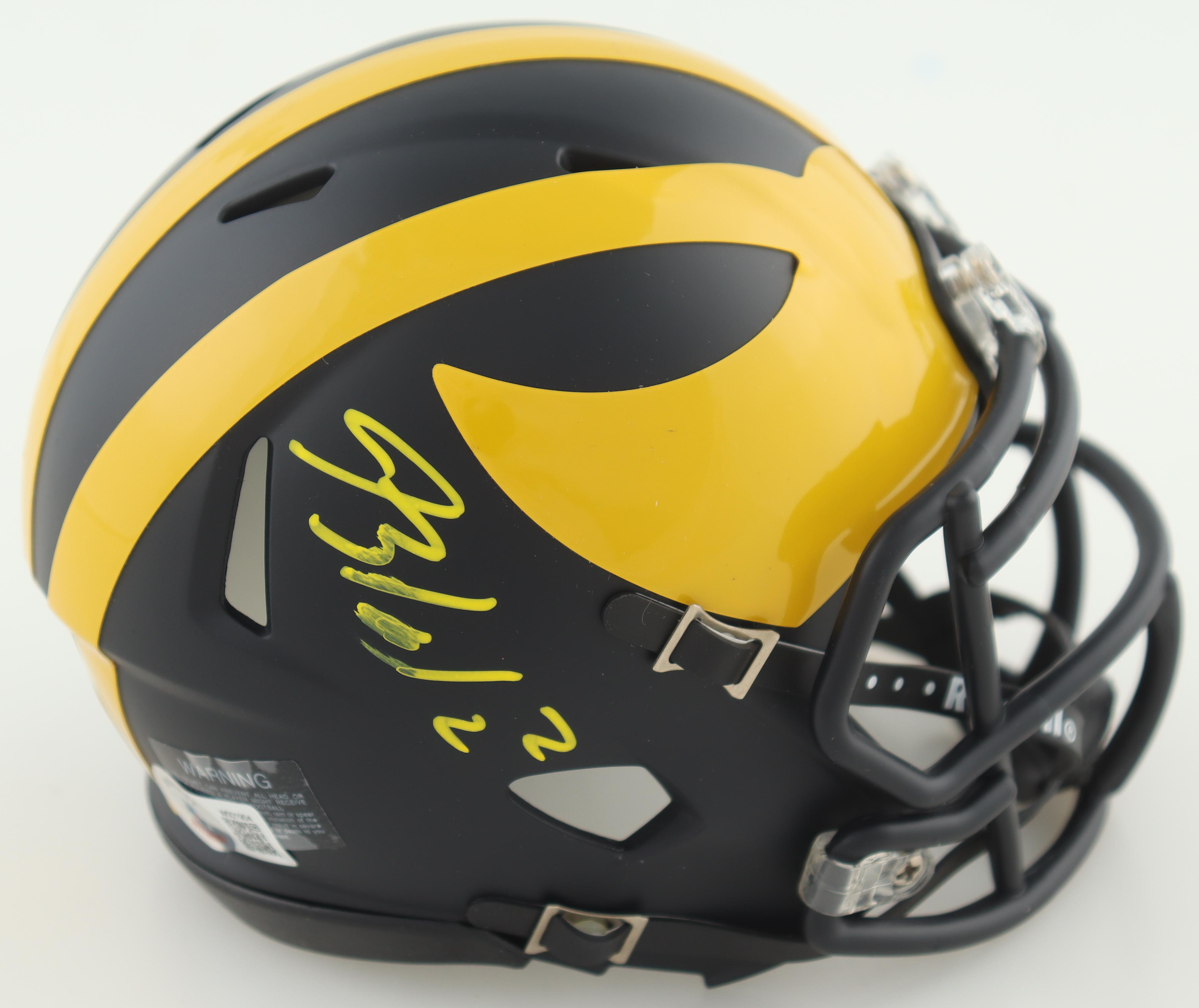 Blake Corum Signed Michigan Wolverines Speed Mini Helmet (Beckett) at PristineAuction.com Blake Corum Signed Michigan Wolverines Speed Mini Helmet (Beckett) at PristineAuction.com