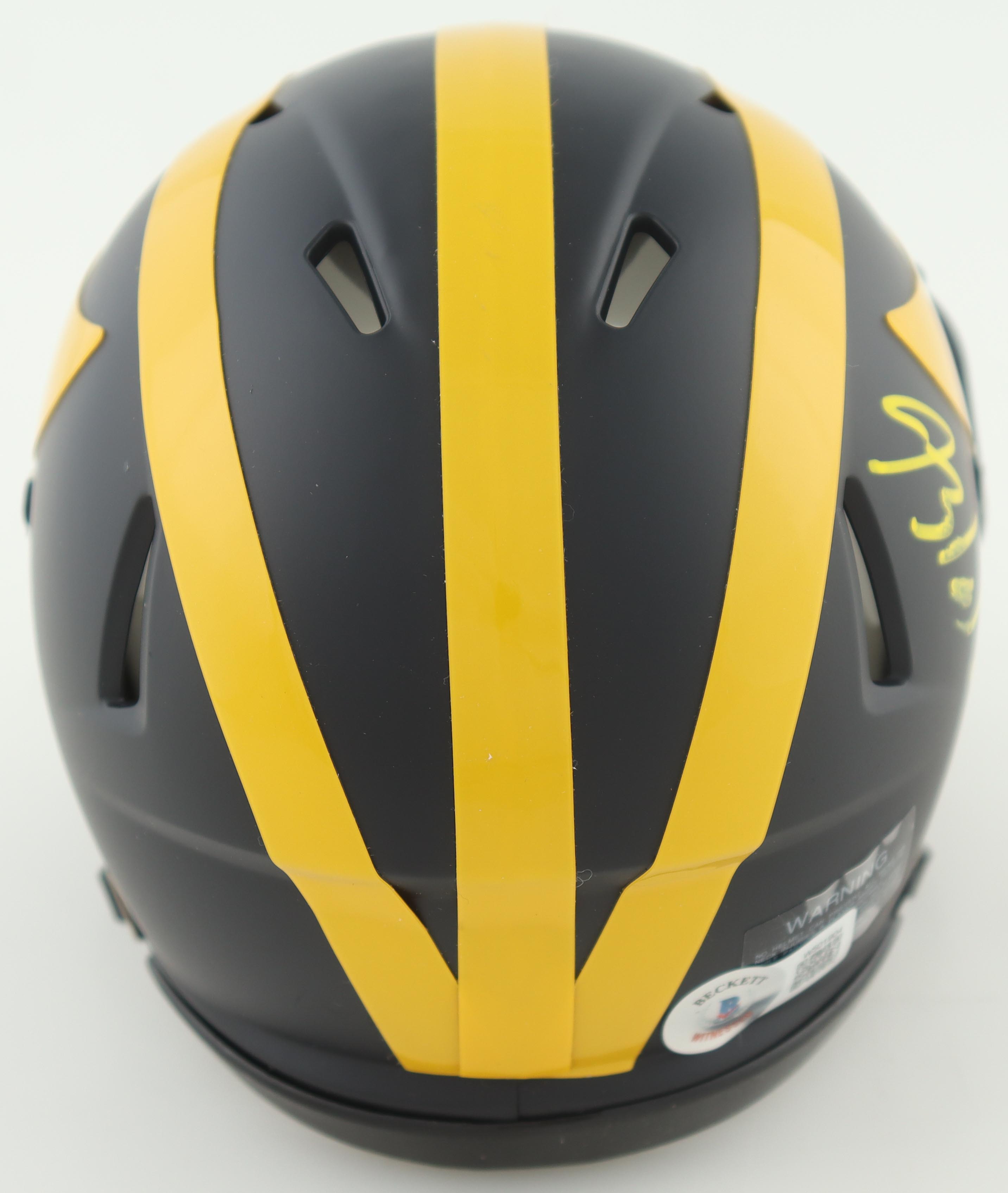 Blake Corum Signed Michigan Wolverines Speed Mini Helmet (Beckett) at PristineAuction.com Blake Corum Signed Michigan Wolverines Speed Mini Helmet (Beckett) at PristineAuction.com