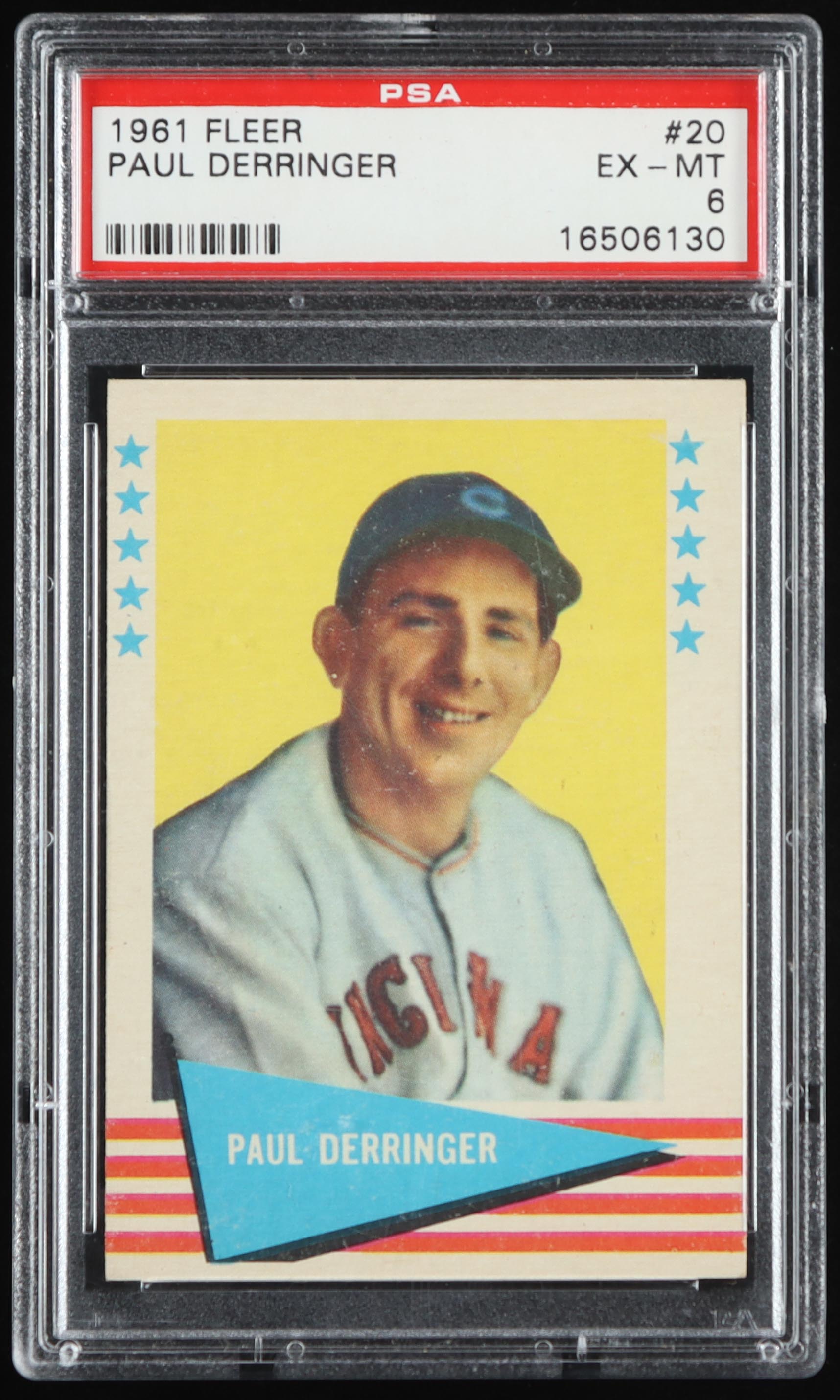 Paul Derringer 1961 Fleer #20 (PSA 6) at PristineAuction.com Paul Derringer 1961 Fleer #20 (PSA 6) at PristineAuction.com